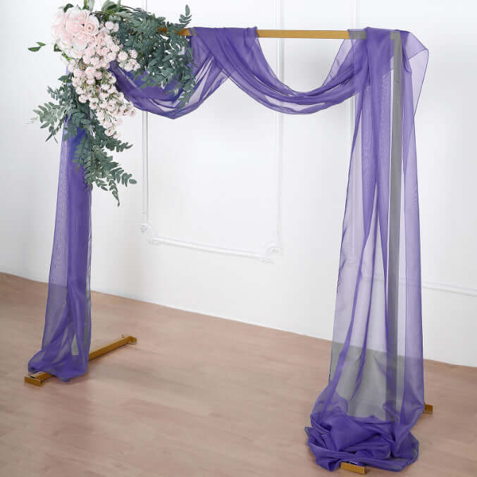 Purple Sheer Organza Wedding Arch Draping Fabric, Long Curtain Backdrop Window Scarf Valance 18ft - Image 6