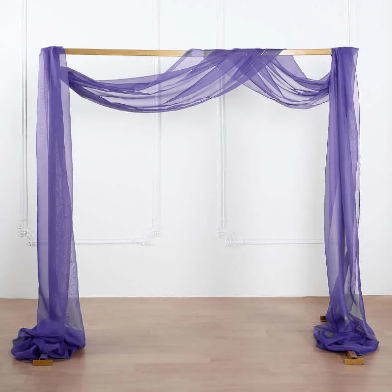 Purple Sheer Organza Wedding Arch Draping Fabric, Long Curtain Backdrop Window Scarf Valance 18ft - Image 8