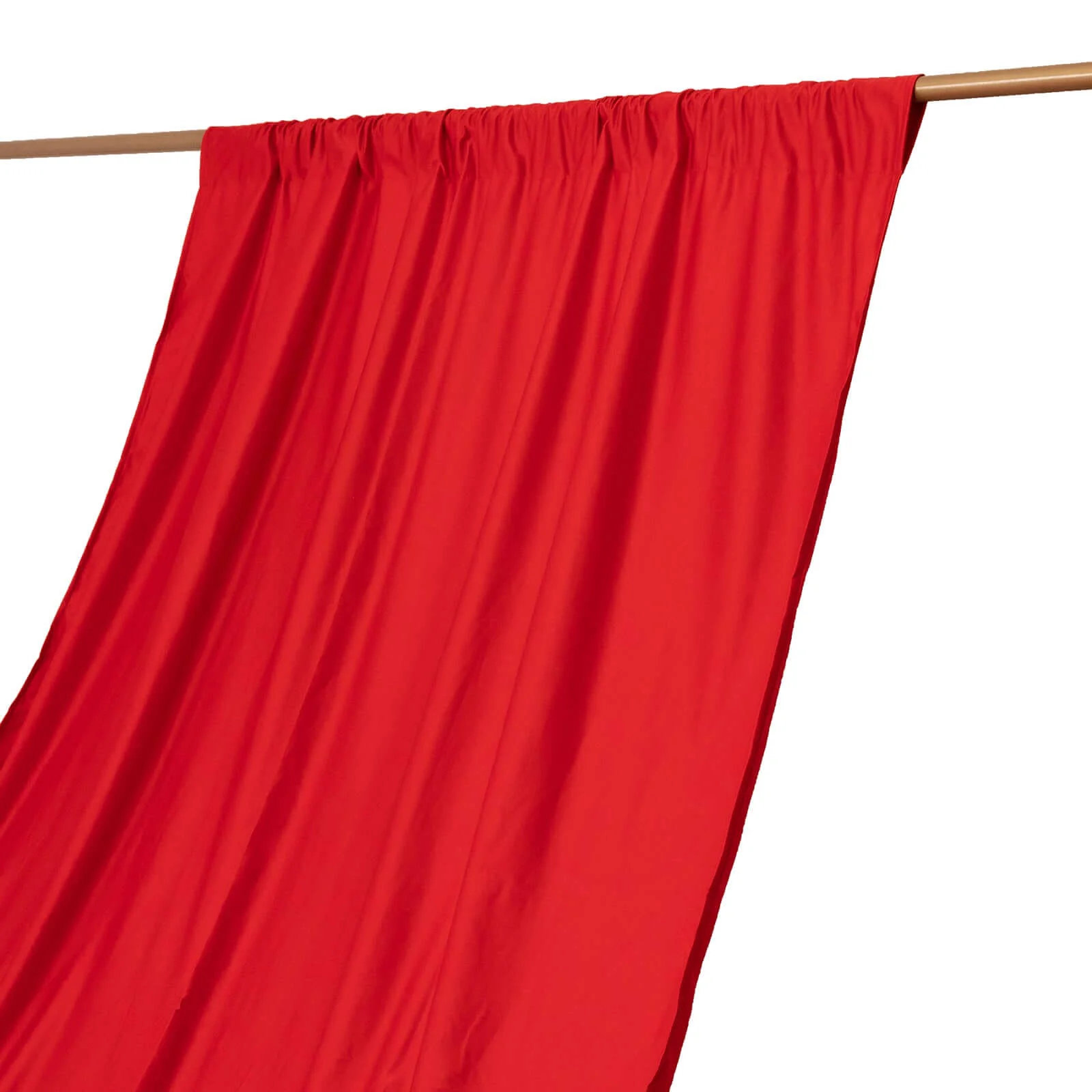 Red Scuba Polyester Backdrop Drape Curtain, Durable Flame Resistant Event Divider Panel Wrinkle Free With Rod Pockets - 5ftx14ft - Image 2