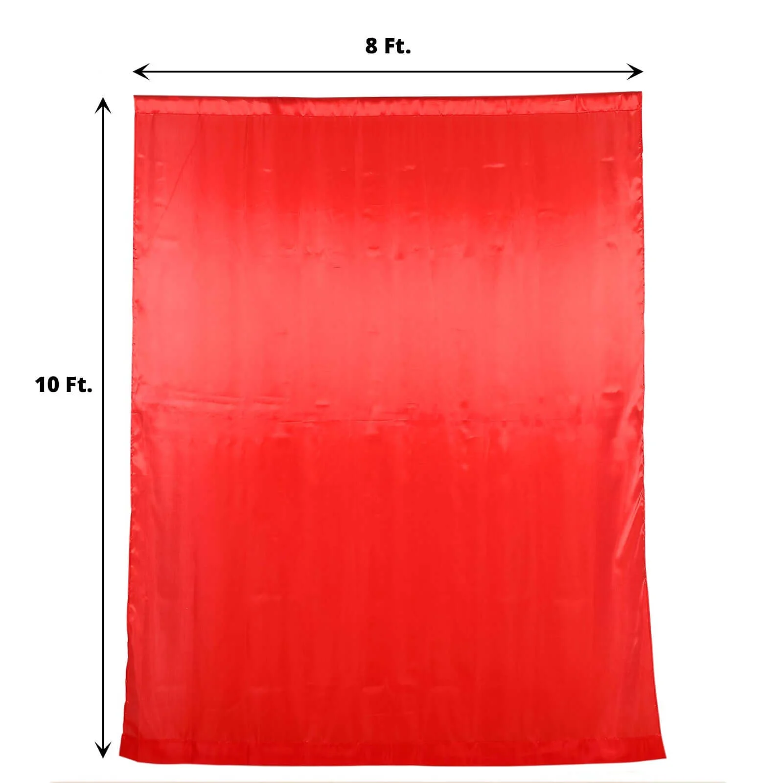 Red Satin Backdrop Drape Curtain, Photo Booth Event Divider Panel - 8ftx10ft - Image 3