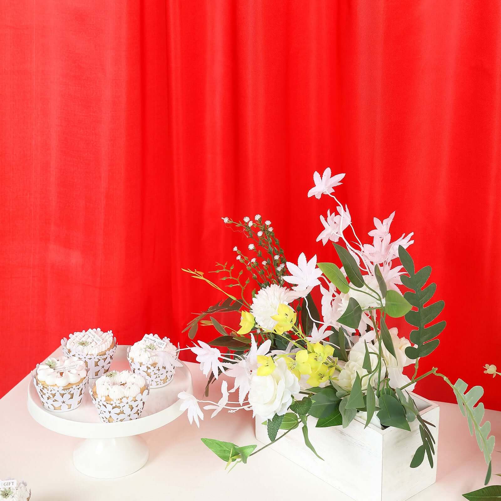 Red Satin Backdrop Drape Curtain, Photo Booth Event Divider Panel - 8ftx10ft - Image 9