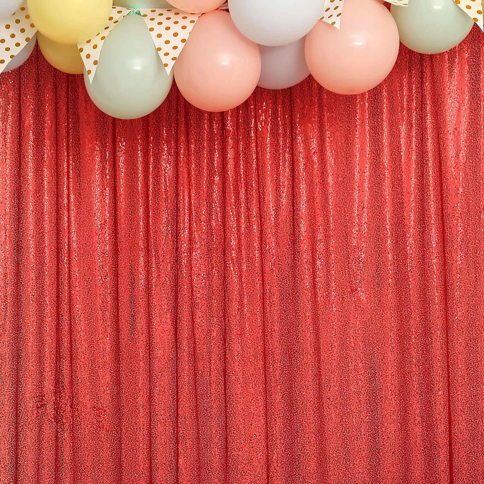 Red Sequin Backdrop Drape Curtain, Photo Booth Event Divider Panel - 8ftx8ft - Image 11