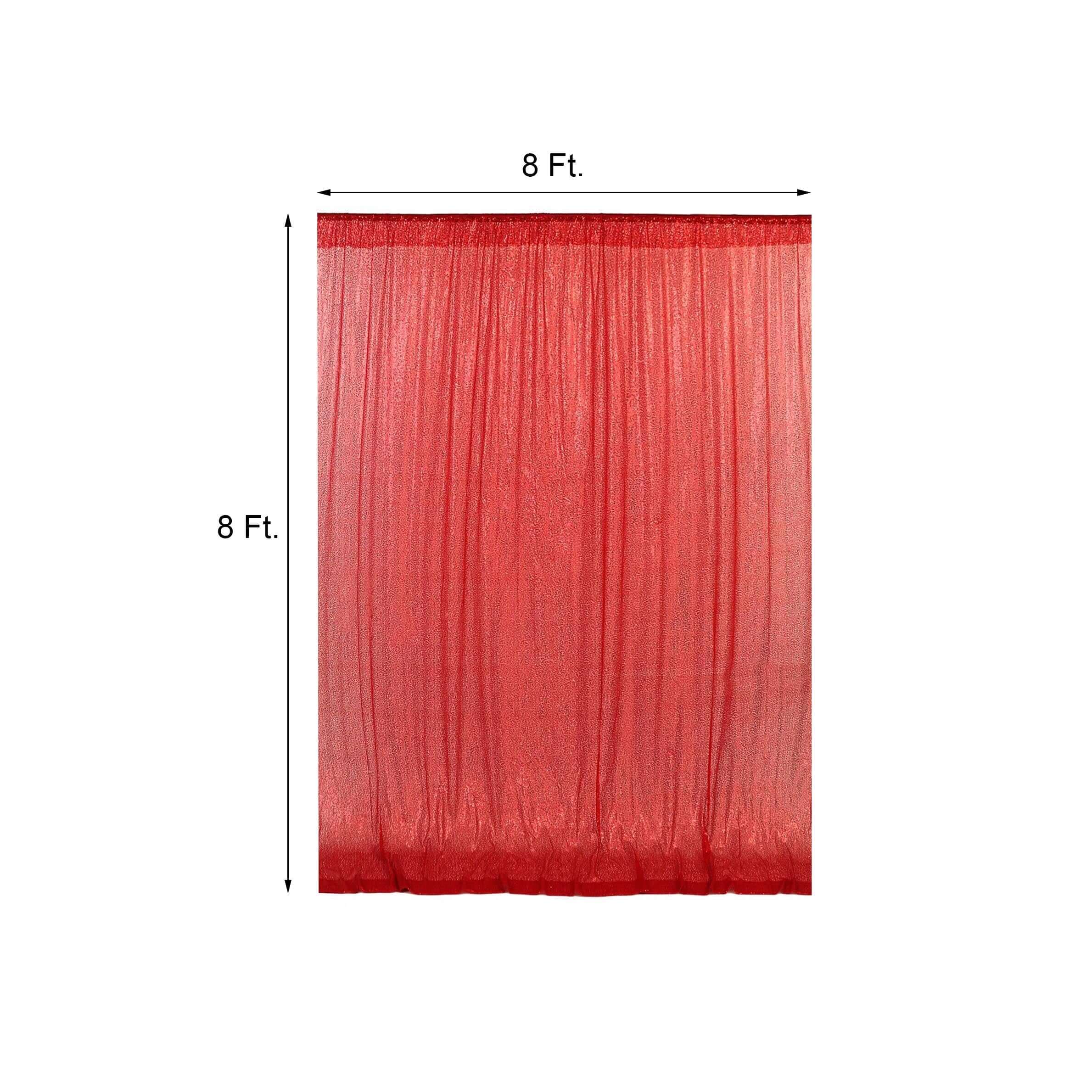 Red Sequin Backdrop Drape Curtain, Photo Booth Event Divider Panel - 8ftx8ft - Image 3