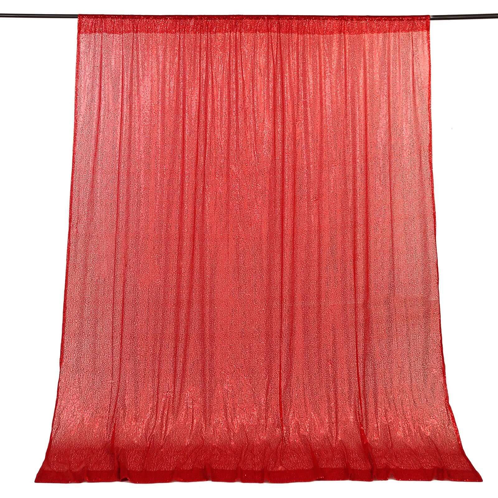 Red Sequin Backdrop Drape Curtain, Photo Booth Event Divider Panel - 8ftx8ft - Image 7