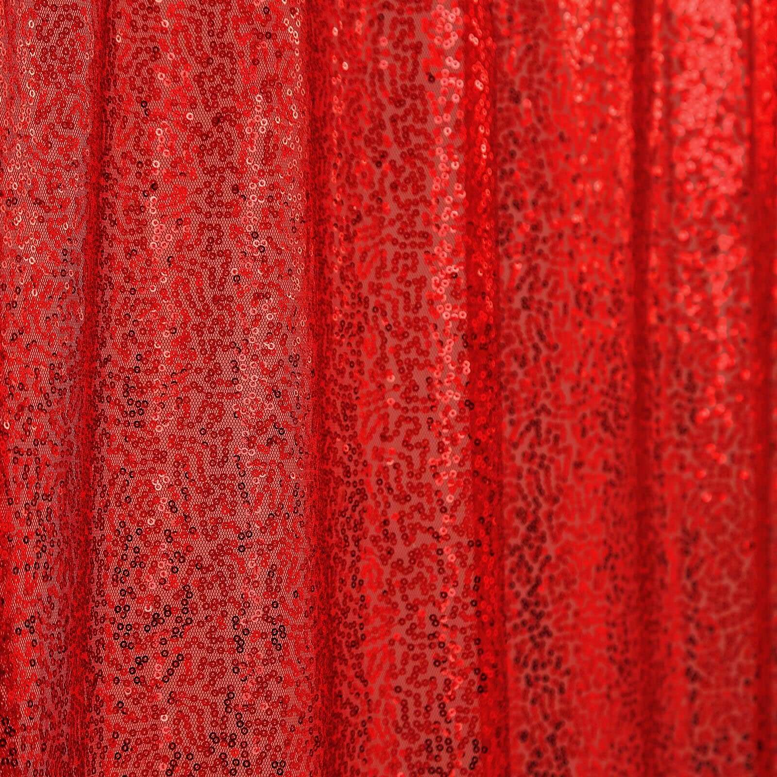 Red Sequin Backdrop Drape Curtain, Photo Booth Event Divider Panel - 8ftx8ft - Image 9
