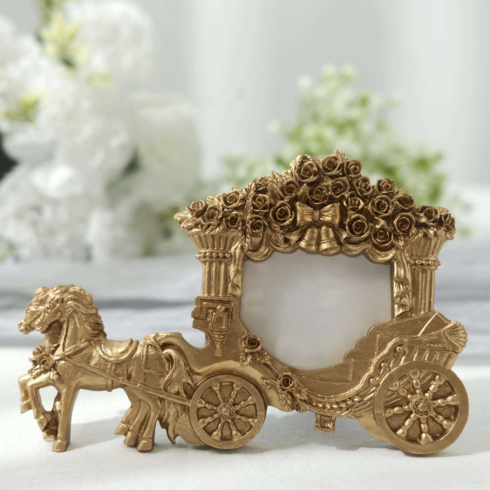 Resin Picture Frame 7" Horse Carriage Design Gold - European Style Wedding Party Favor & Place Card Holder - Image 5