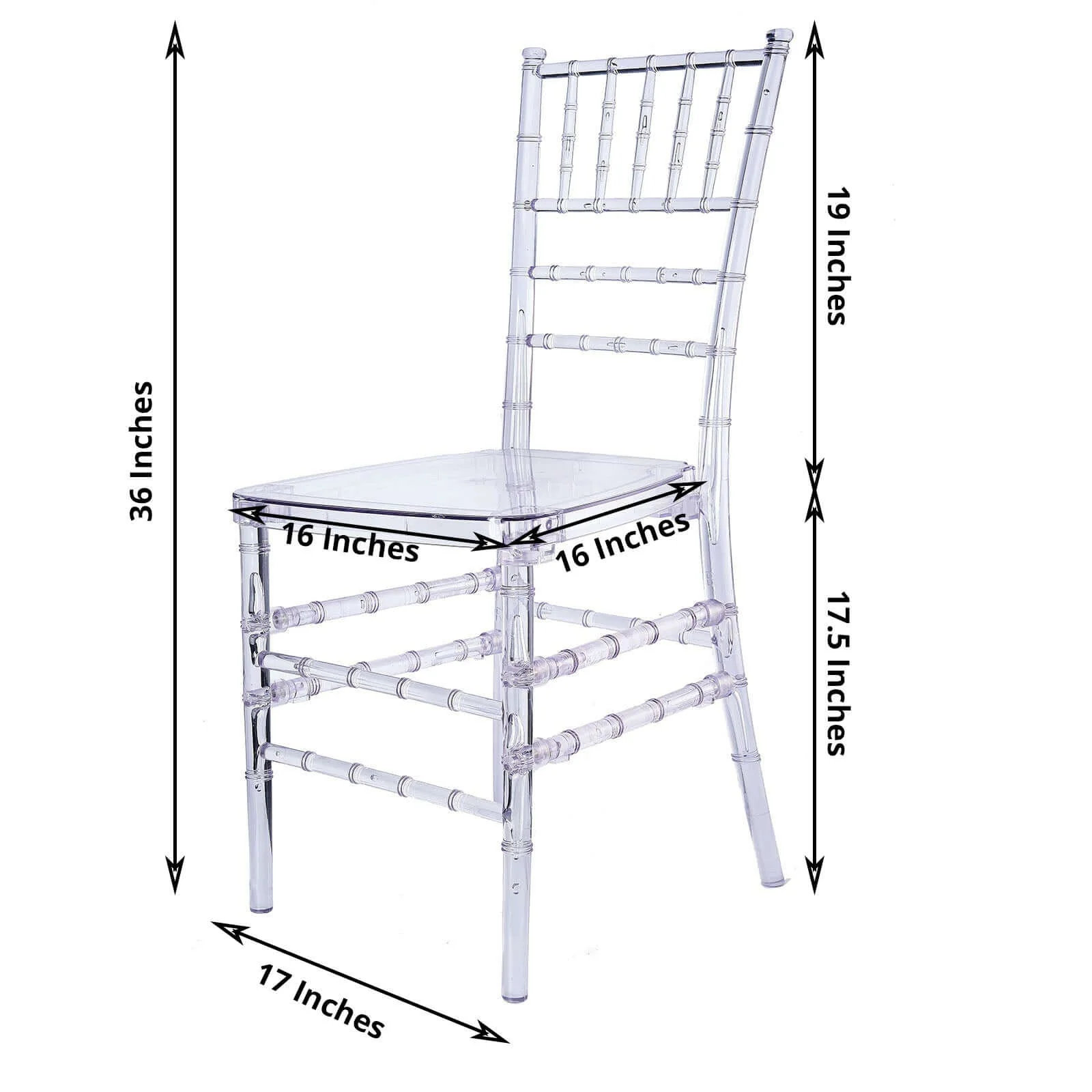Resin Transparent Chiavari Chair Clear - Armless Stackable Design for Sophisticated Events - Image 3