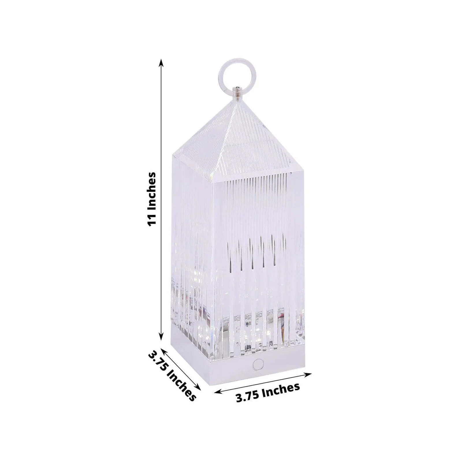 Retro Lighthouse Acrylic LED Lantern Table Lamp 11" Crystal Design - Rechargeable Touch Control Decorative Night Light - Image 3