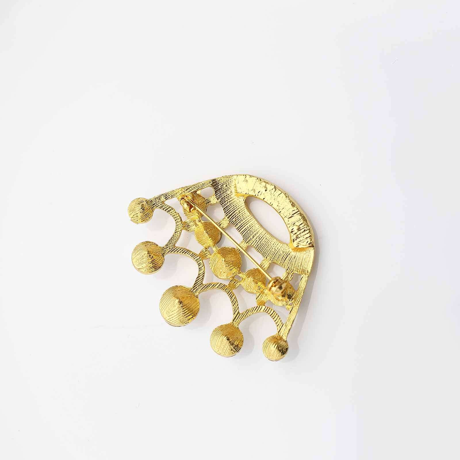 Rhinestone Metal Crown Sash Band Buckle 2" Gold - Radiant Diamond Tiara Bow Pin for Wedding Chair Decor - Image 11