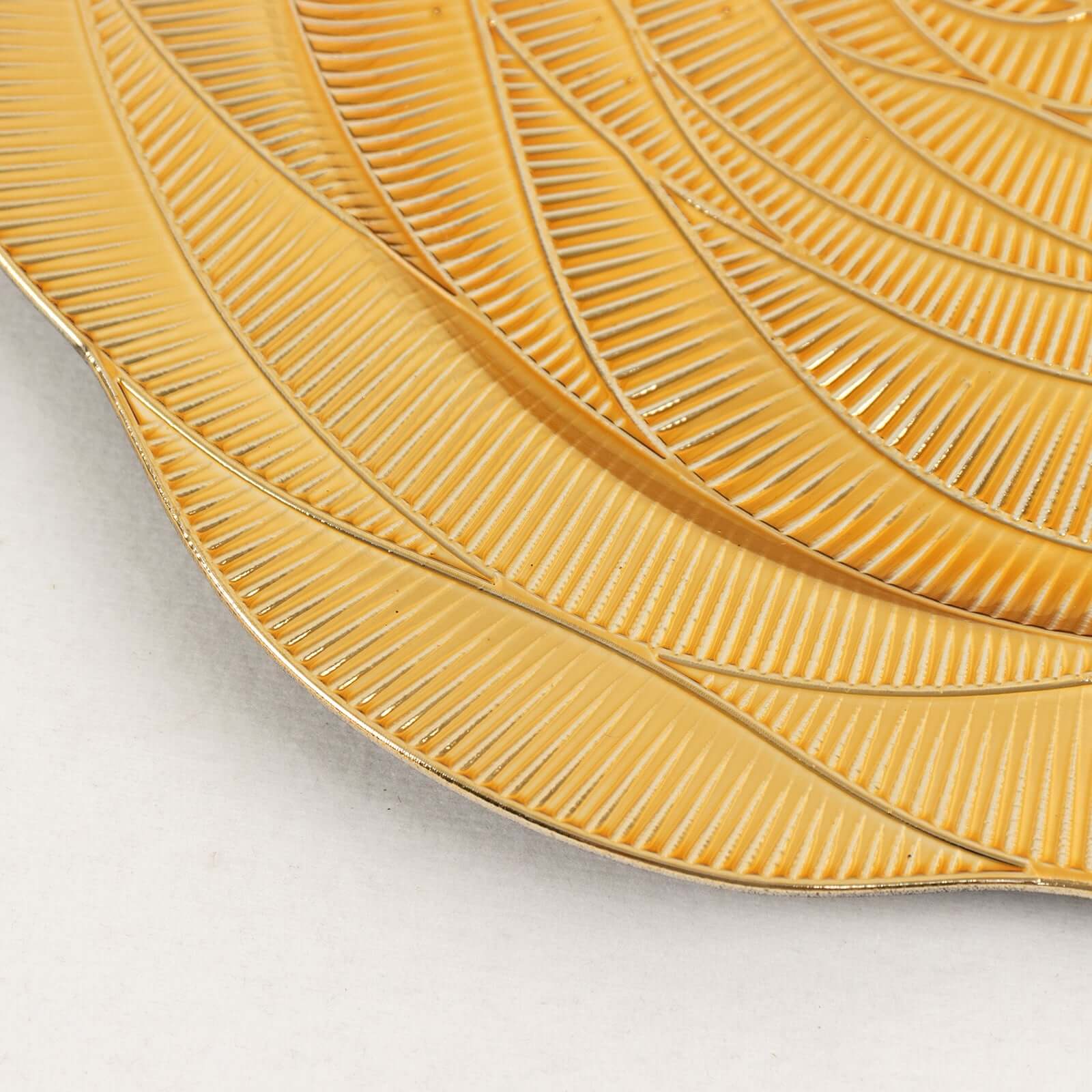 6-Pack Acrylic Charger Plates 13" Round Metallic Gold Ribbed Rose Pattern - Event Tabletop Decorative Charger Tableware - Image 10