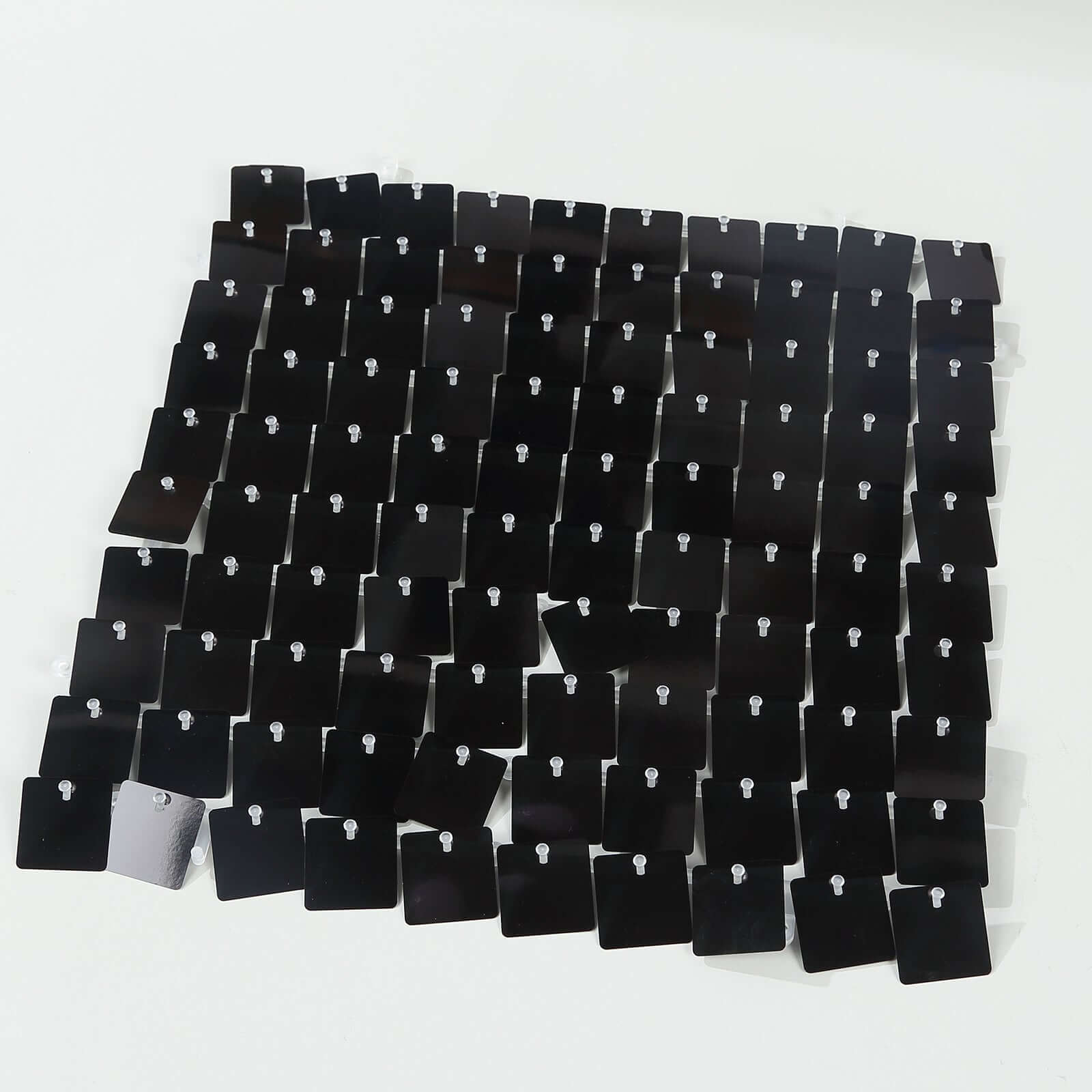 Ritzy Black Square Sequin Shimmer Wall Photo Backdrop Panels, Party Active Spangle Wall Art Décor 24 Panels - 24sq.ft - Image 2