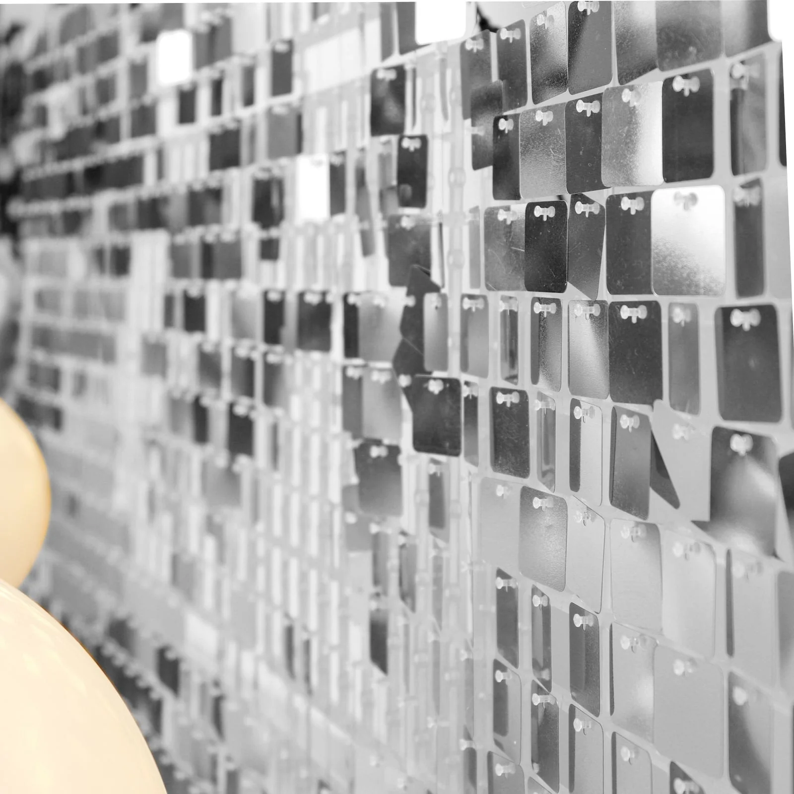 Ritzy Silver Square Sequin Shimmer Wall Photo Backdrop Panels, Party Active Spangle Wall Art Décor 24 Panels - 24sq.ft - Image 2