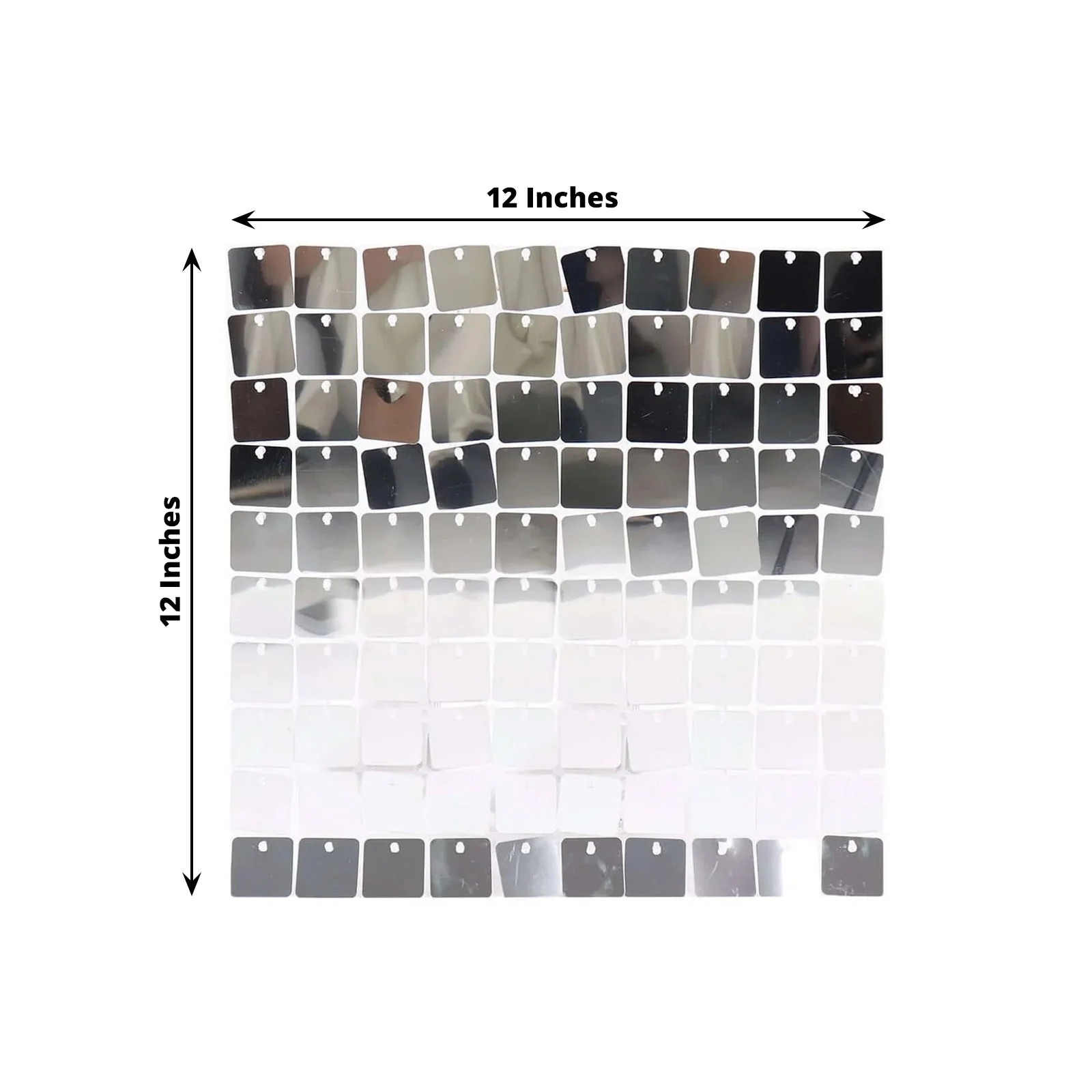 Ritzy Silver Square Sequin Shimmer Wall Photo Backdrop Panels, Party Active Spangle Wall Art Décor 24 Panels - 24sq.ft - Image 3