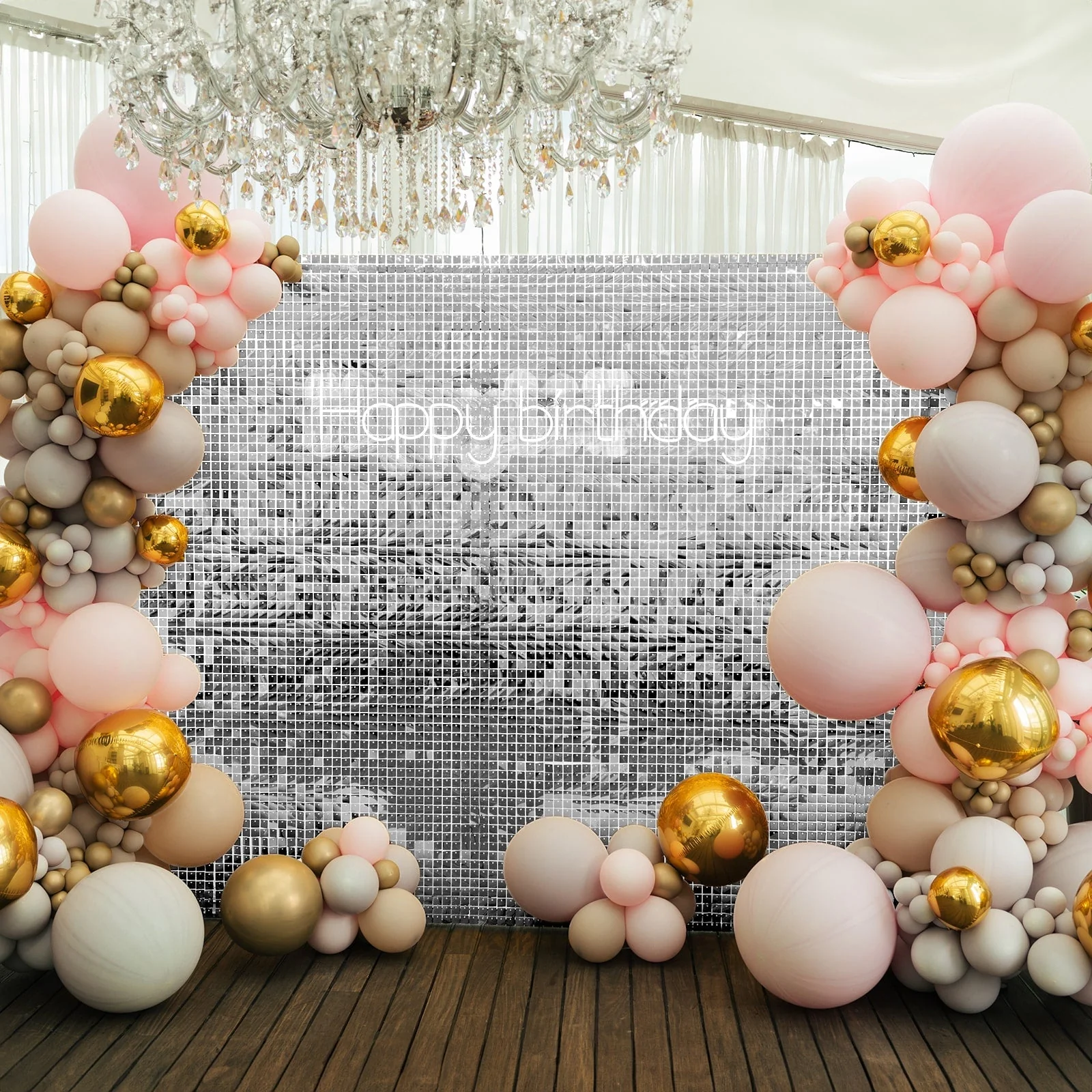 Ritzy Silver Square Sequin Shimmer Wall Photo Backdrop Panels, Party Active Spangle Wall Art Décor 24 Panels - 24sq.ft - Image 4