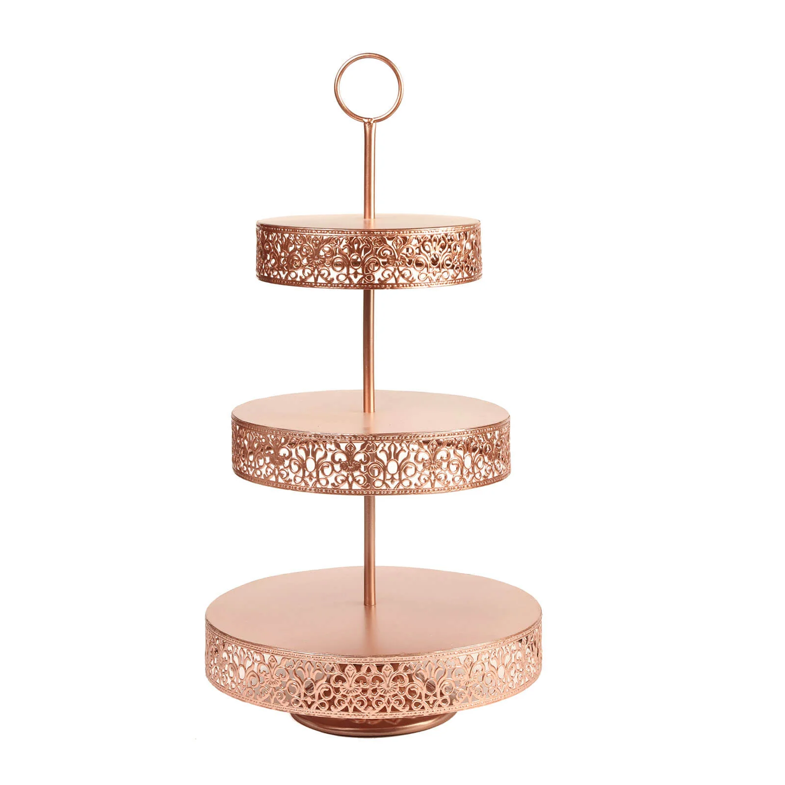 Metal Cupcake Stand 23" 3-Tier Reversible Design Rose Gold - Dessert Holder and Serving Tray - Image 6