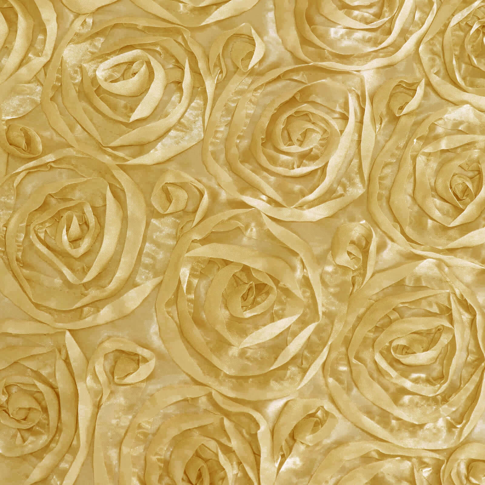 Rosette Satin Square Table Overlay 72"x72" Champagne - 3D Table Topper - Image 8