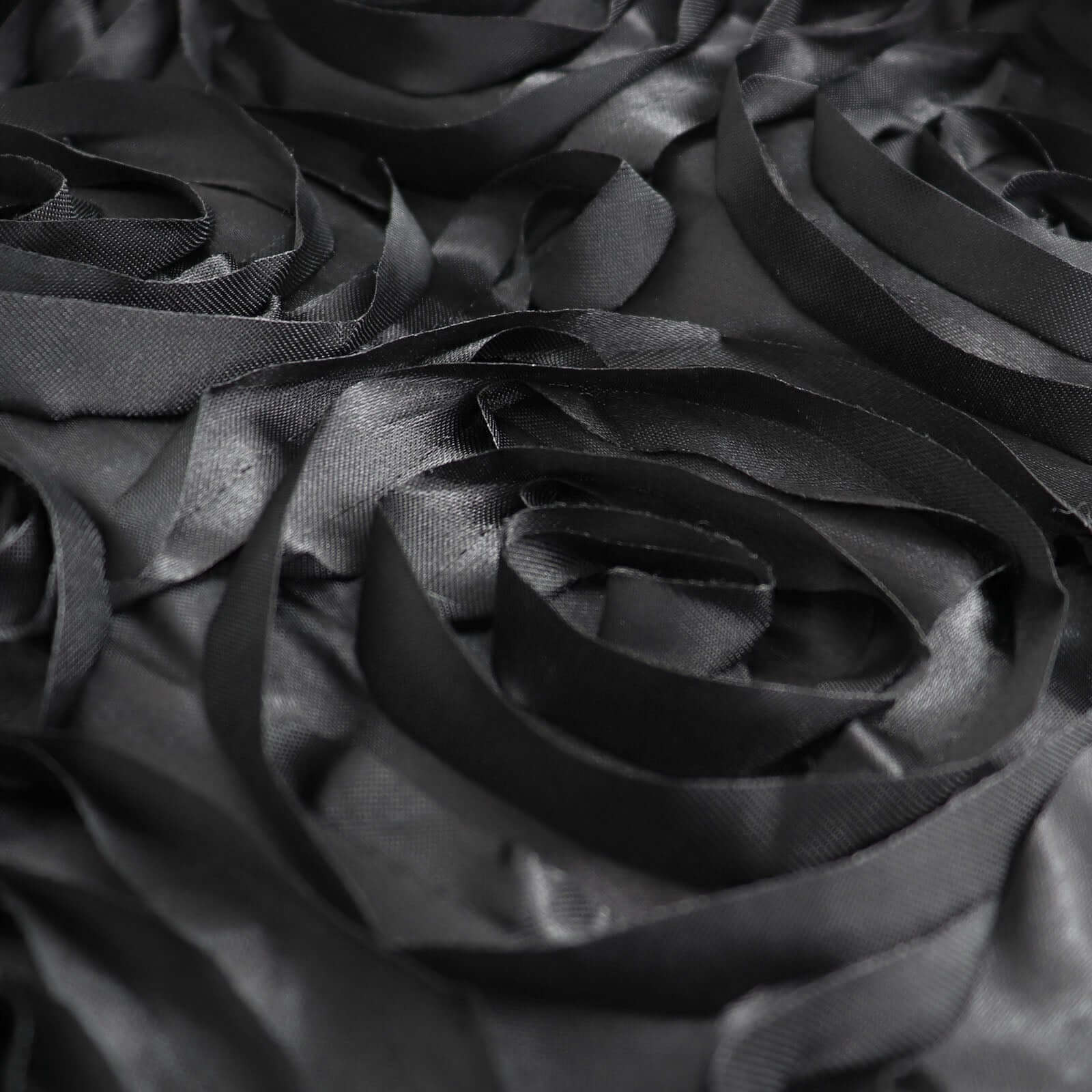 Rosette Satin Table Runner 14"x108" Black - Stylish Grandiose Fabric Table Decor - Image 8