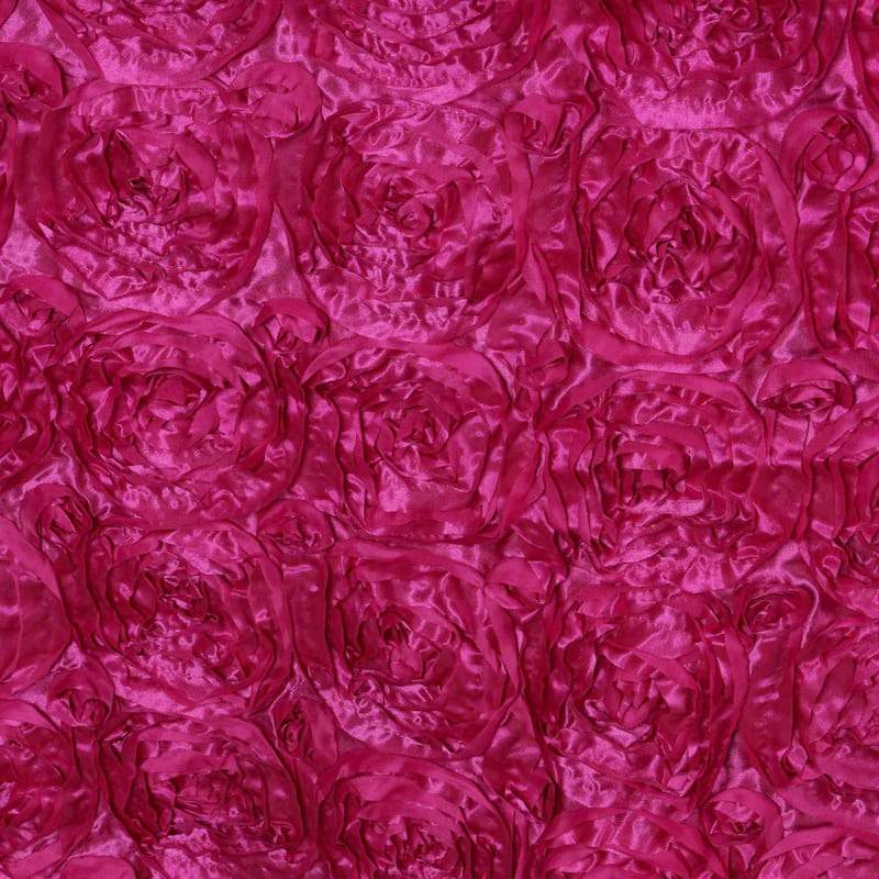 Rosette Satin Table Runner 14"x108" Fuchsia - Grandiose Fabric Table Decor - Image 4