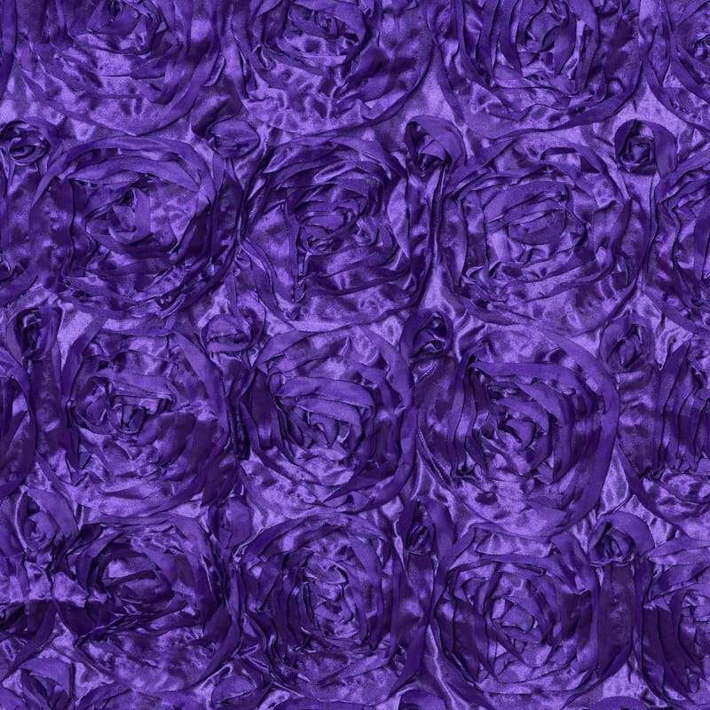 Rosette Satin Table Runner 14"x108" Purple - Grandiose Fabric Table Decor - Image 4
