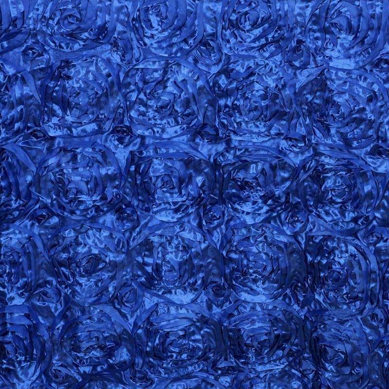 Rosette Satin Table Runner 14"x108" Royal Blue - Grandiose Fabric Table Decor - Image 4