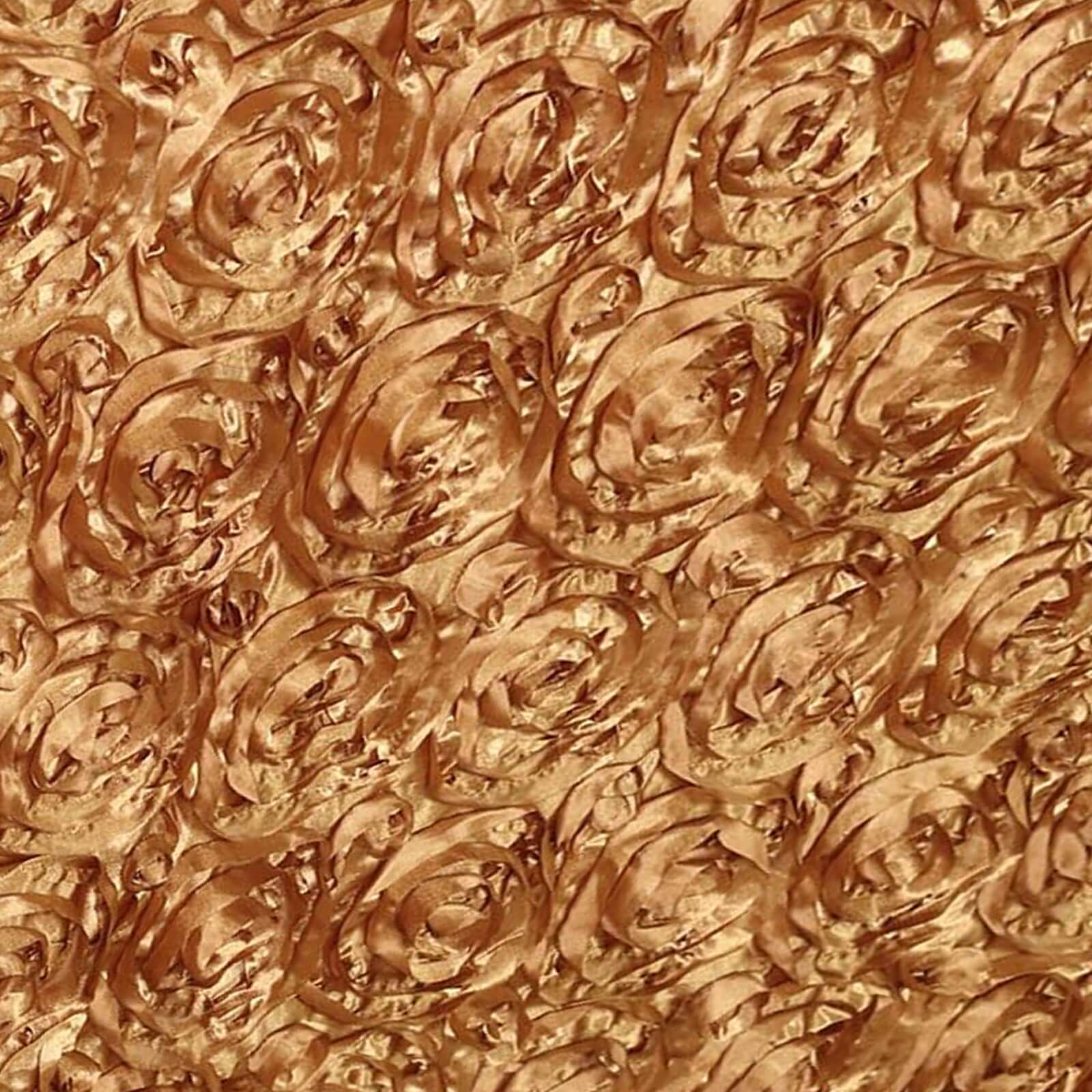 Rosette Satin Table Skirt 21ft Gold - 3D Floral Table Cover - Image 8
