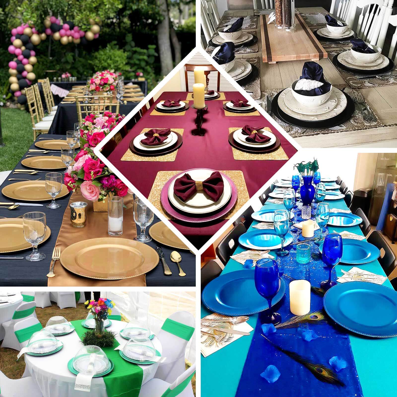 6-Pack Acrylic Charger Plates 13" Round Royal Blue Beaded Rim - Dinner Charger Tabletop Decor - Image 5
