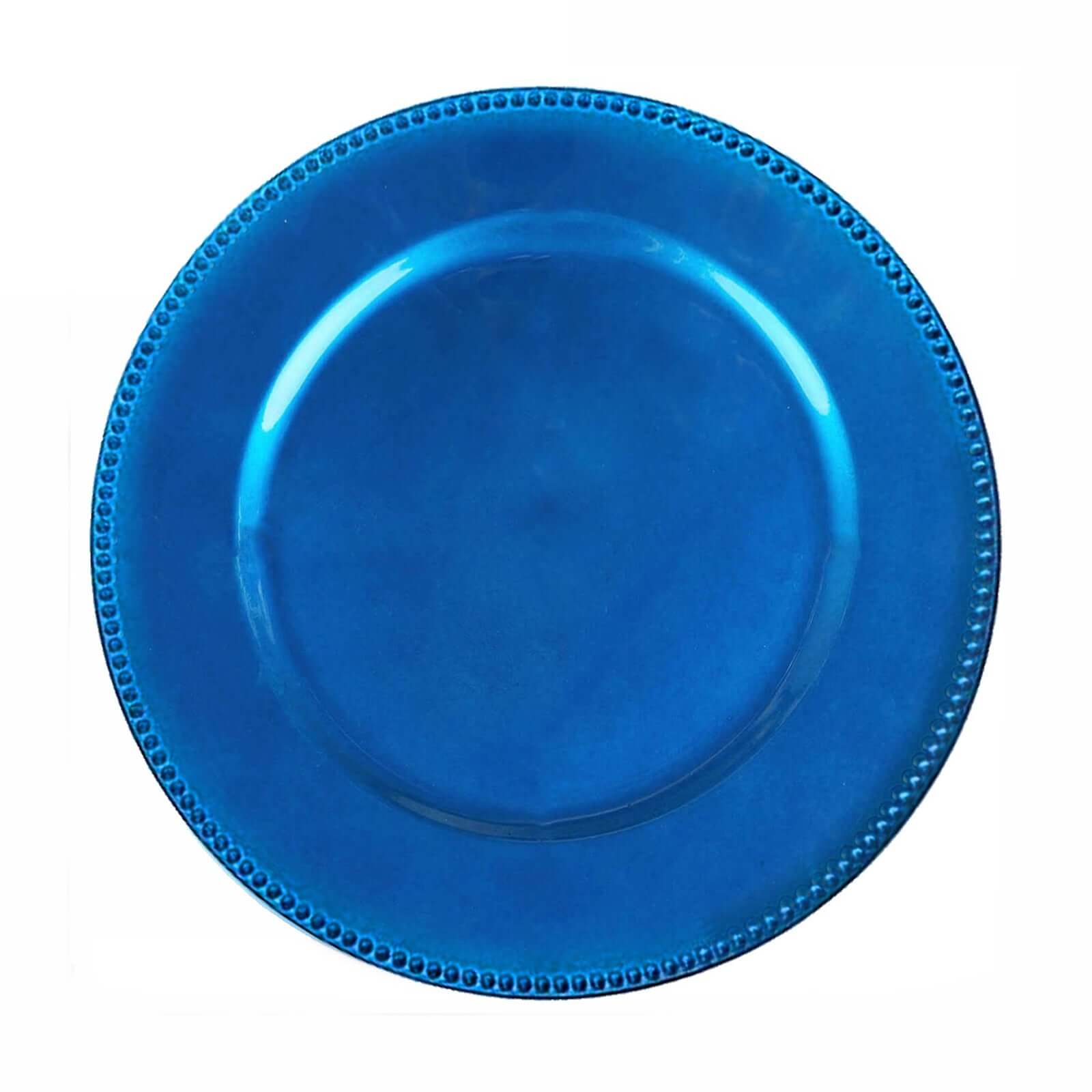 6-Pack Acrylic Charger Plates 13" Round Royal Blue Beaded Rim - Dinner Charger Tabletop Decor - Image 7