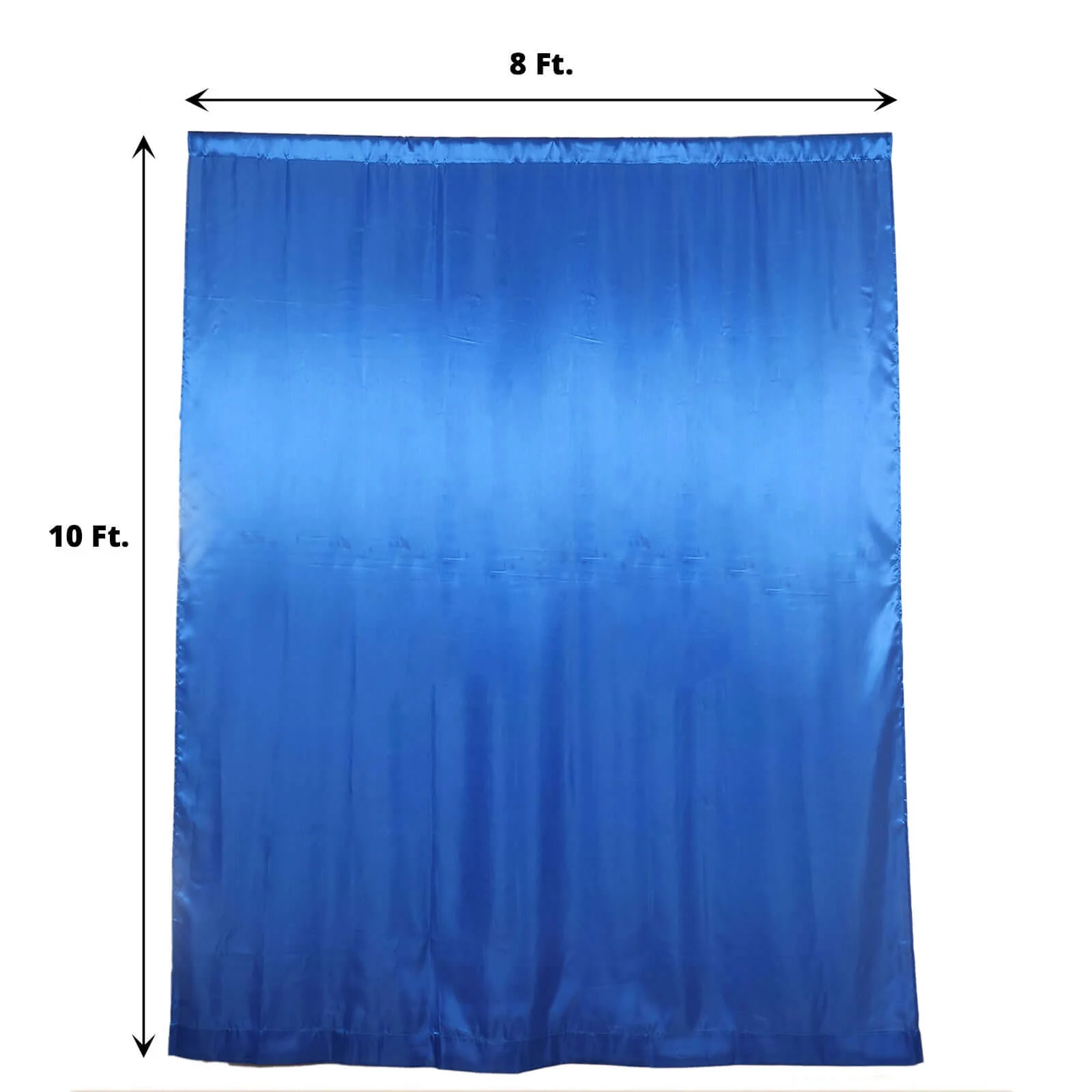 Royal Blue Satin Backdrop Drape Curtain, Photo Booth Event Divider Panel - 8ftx10ft - Image 3