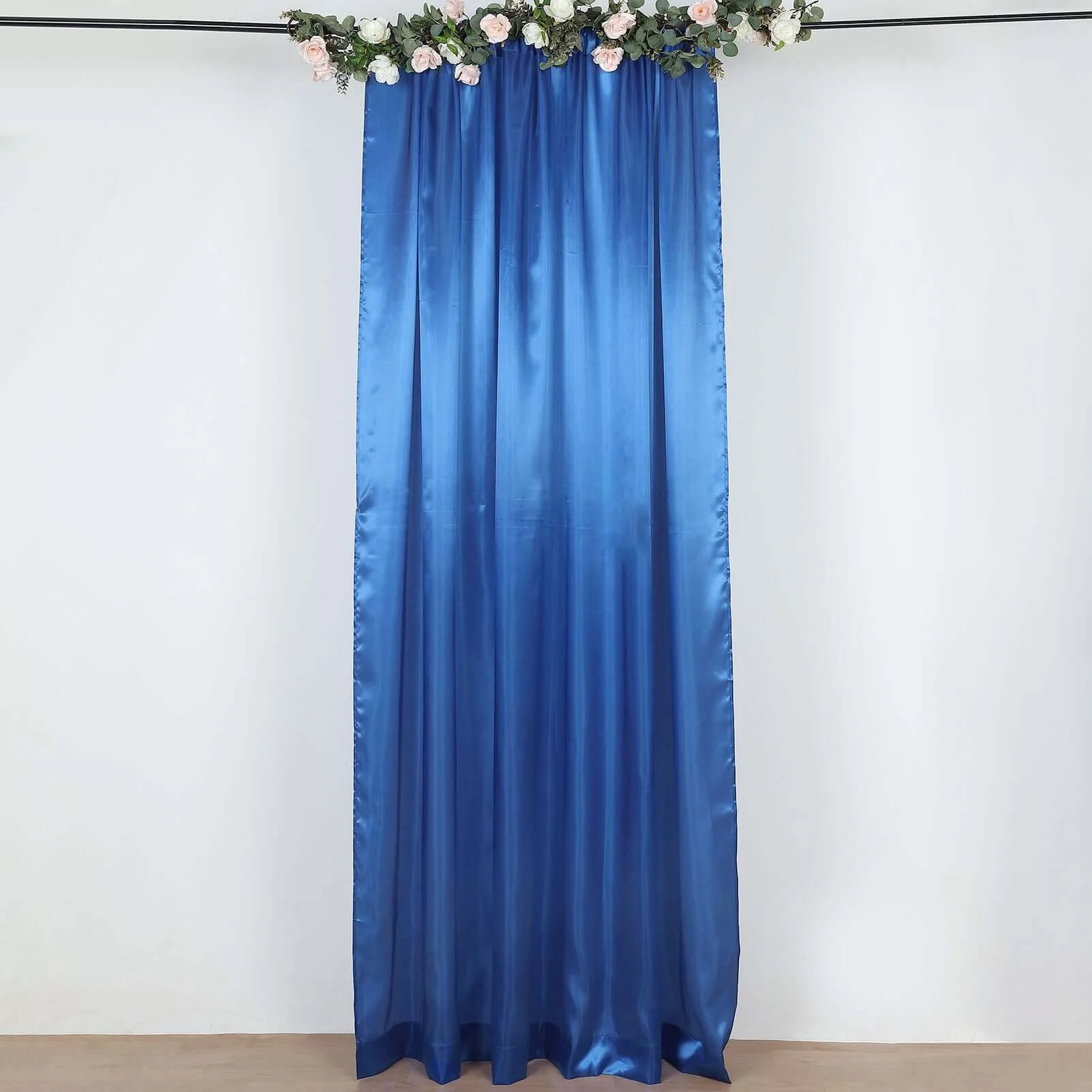 Royal Blue Satin Backdrop Drape Curtain, Photo Booth Event Divider Panel - 8ftx10ft - Image 6