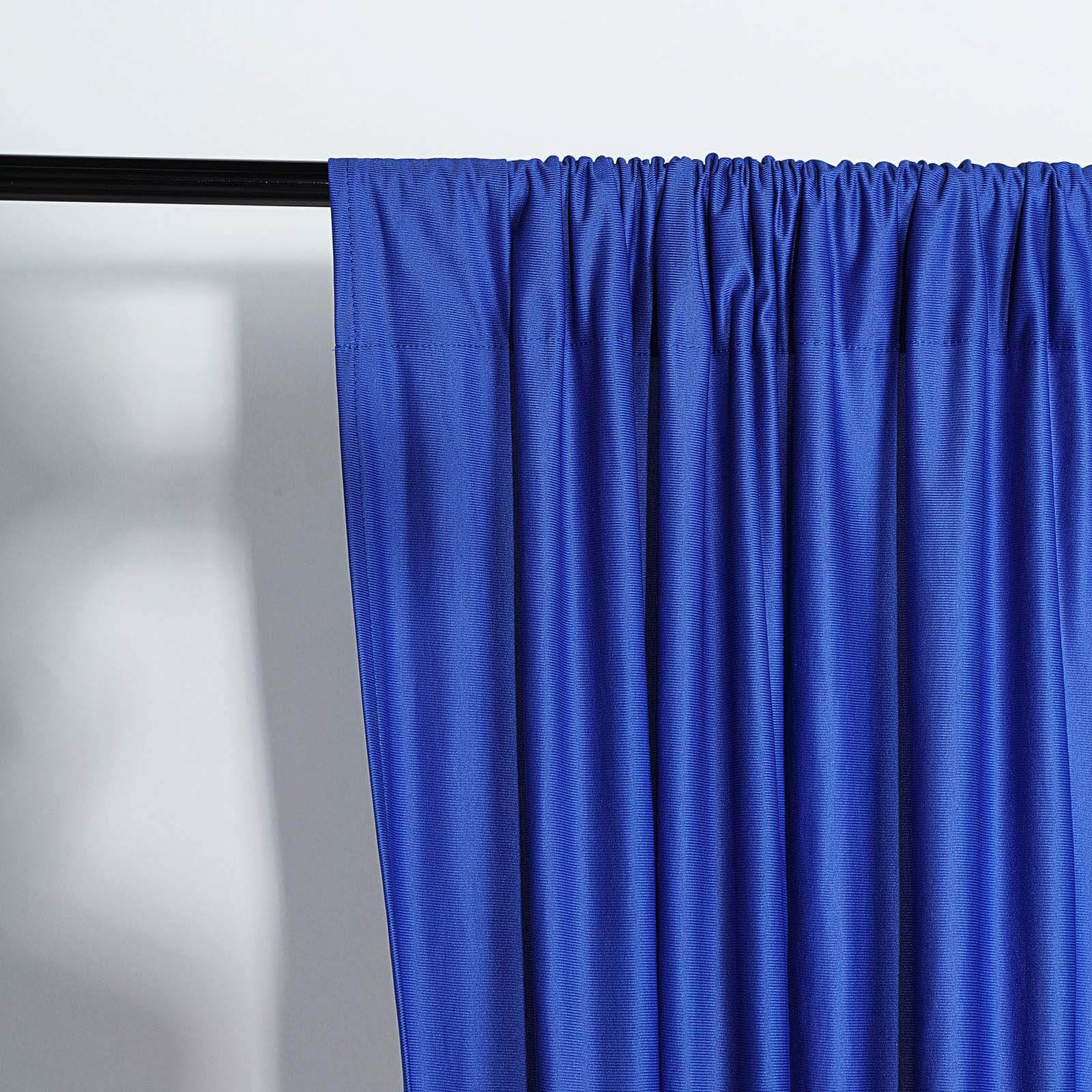 2 Pack 5ftx10ft Royal Blue Scuba Polyester Backdrop Drape Curtains, Durable Flame Resistant Event Divider Panels Wrinkle Free With Rod Pockets - Image 9