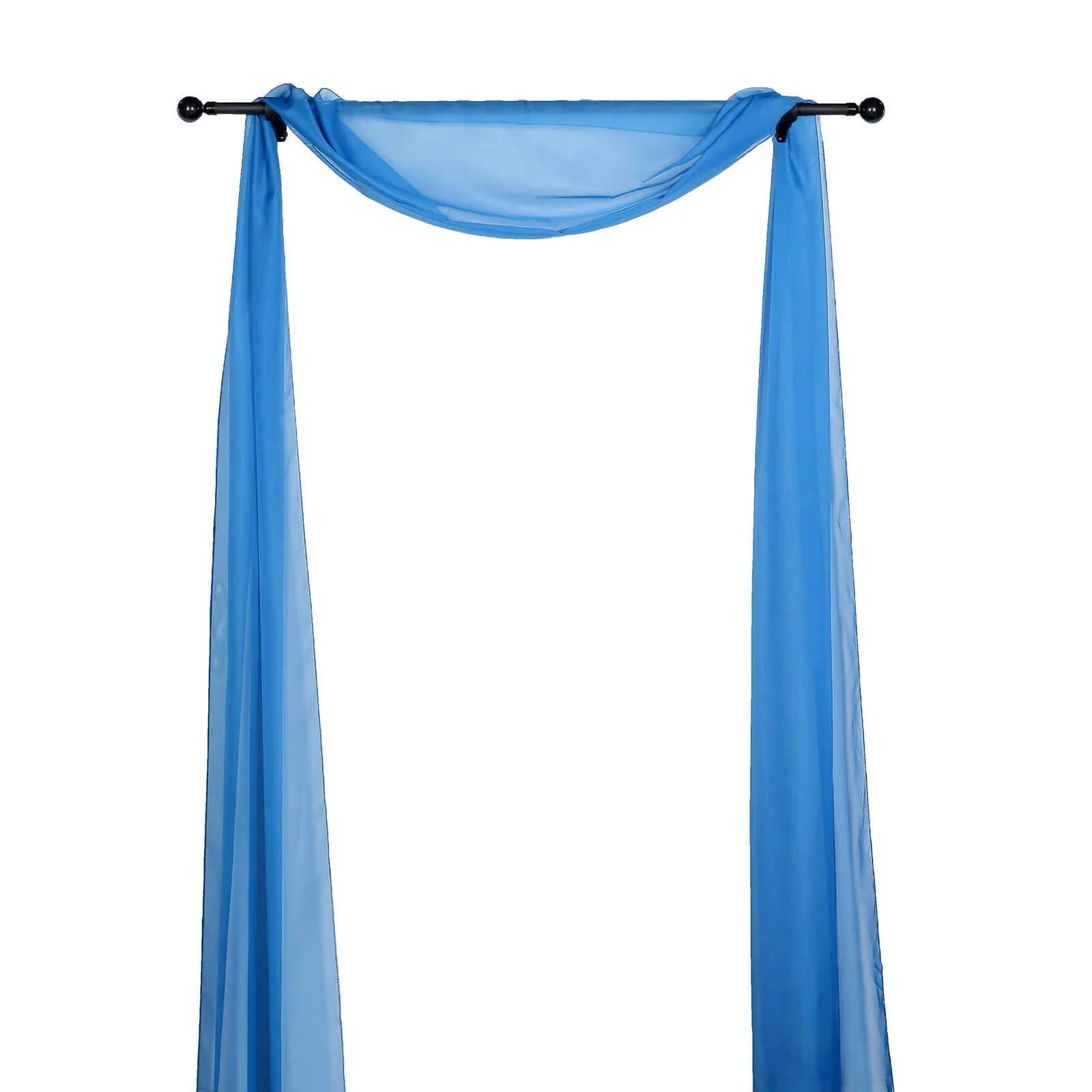 Royal Blue Sheer Organza Wedding Arch Draping Fabric, Long Curtain Backdrop Window Scarf Valance 18ft - Image 5