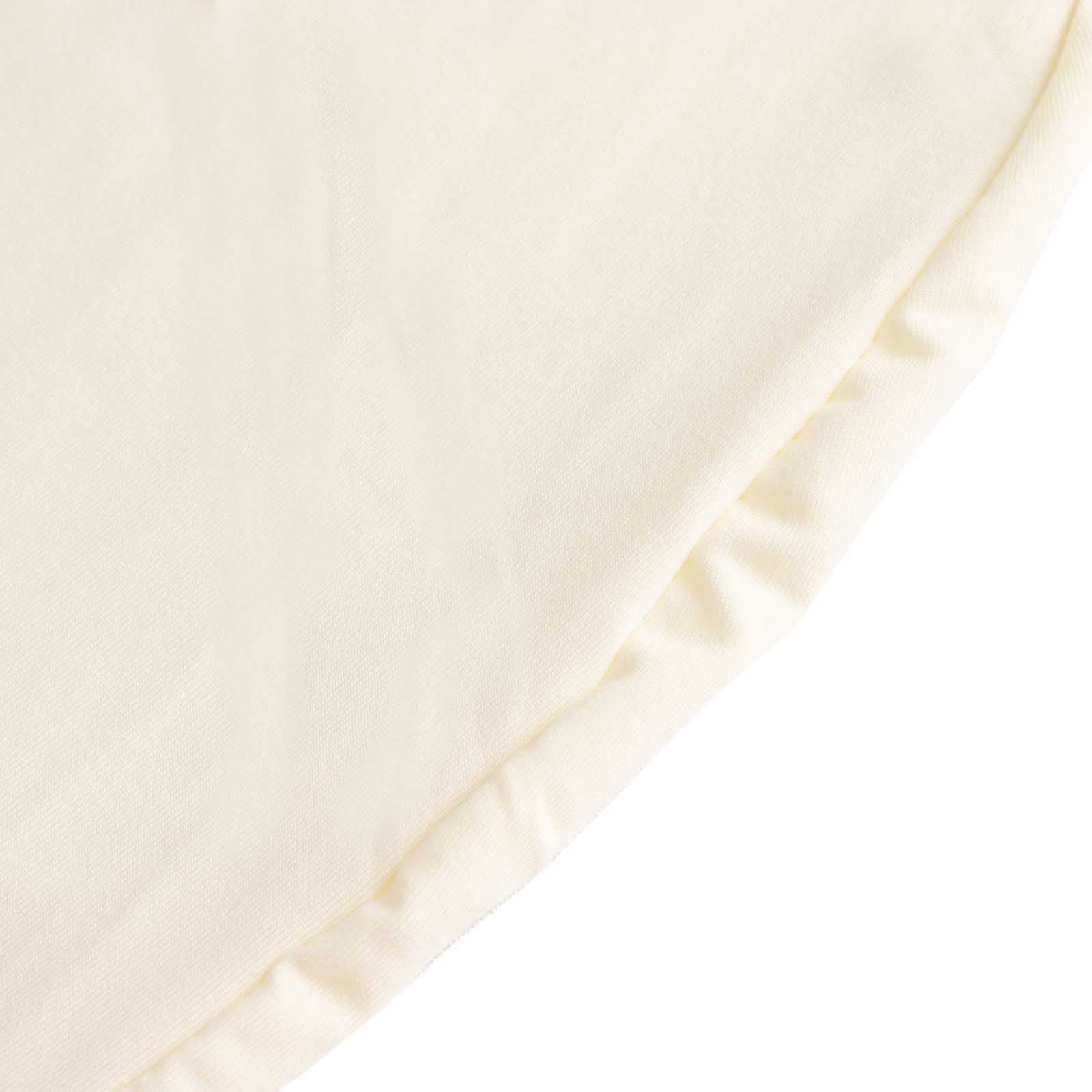 Ruffle Pleated Skirt Banquet Spandex Chair Cover Ivory - 1-Piece Stretch Fitted Slipcover - Image 10