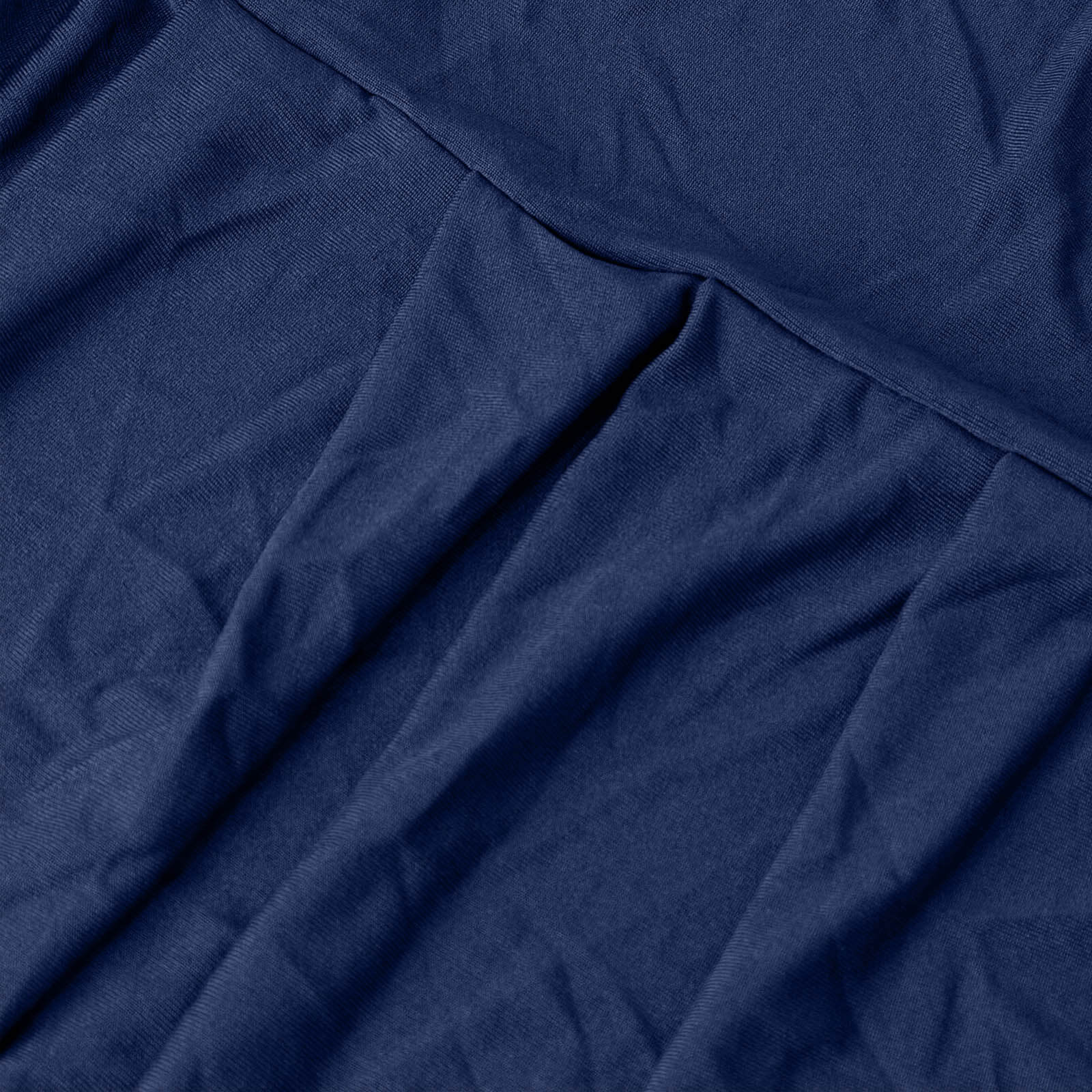 Ruffle Pleated Skirt Banquet Spandex Chair Cover Navy Blue - 1-Piece Stretch Fitted Slipcover - Image 8