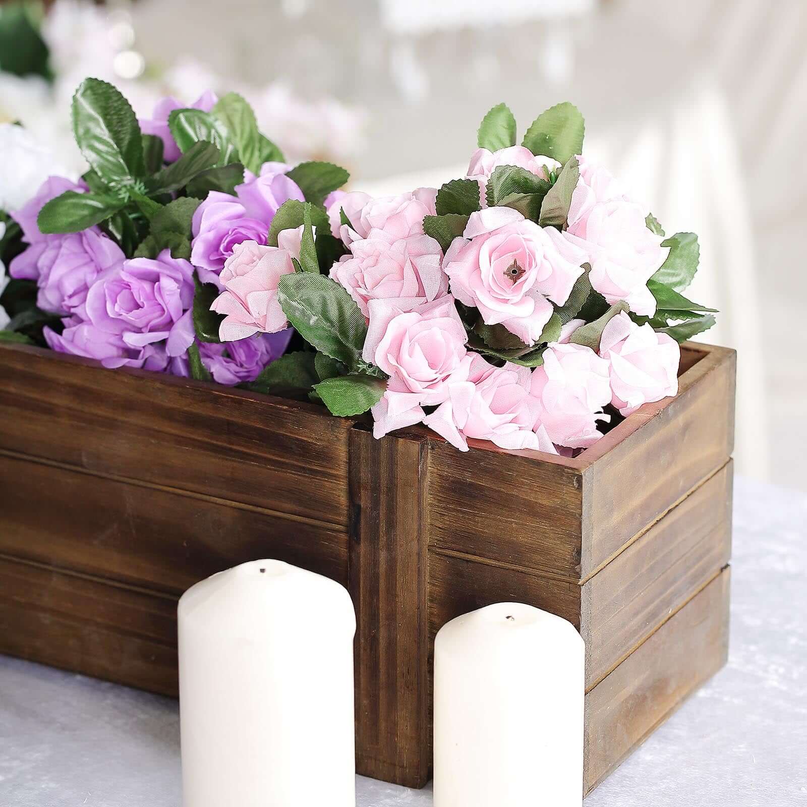 Rustic Wood Planter Box Smoked Brown 30"x6" with Plastic Liner - Stylish Long Natural Accent for Displays - Image 8