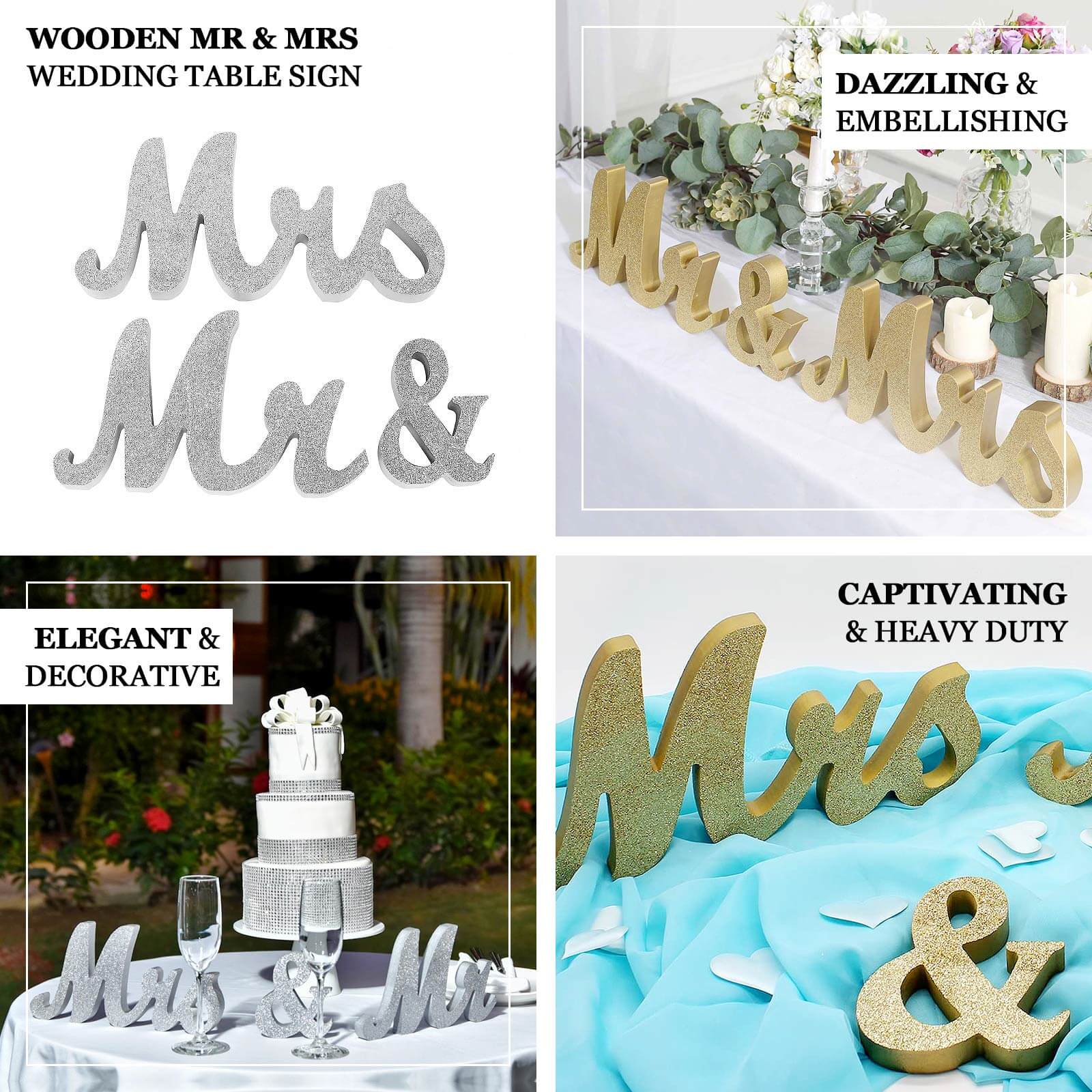 Rustic Wooden "Mr & Mrs" Freestanding Letters Whitewashed - Farmhouse Chic Wedding Table Display Props - Image 4