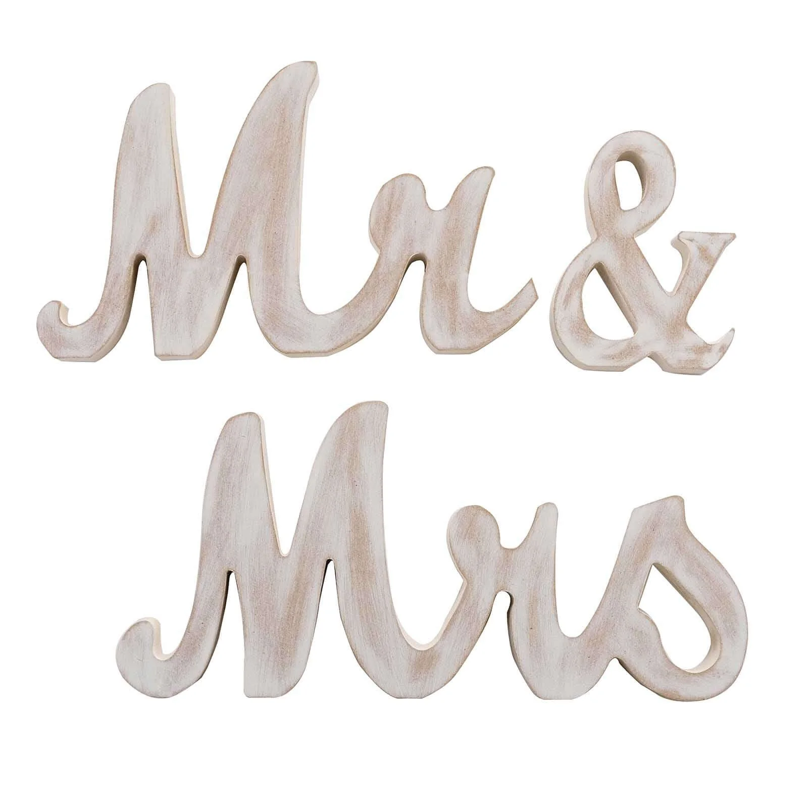 Rustic Wooden "Mr & Mrs" Freestanding Letters Whitewashed - Farmhouse Chic Wedding Table Display Props - Image 8