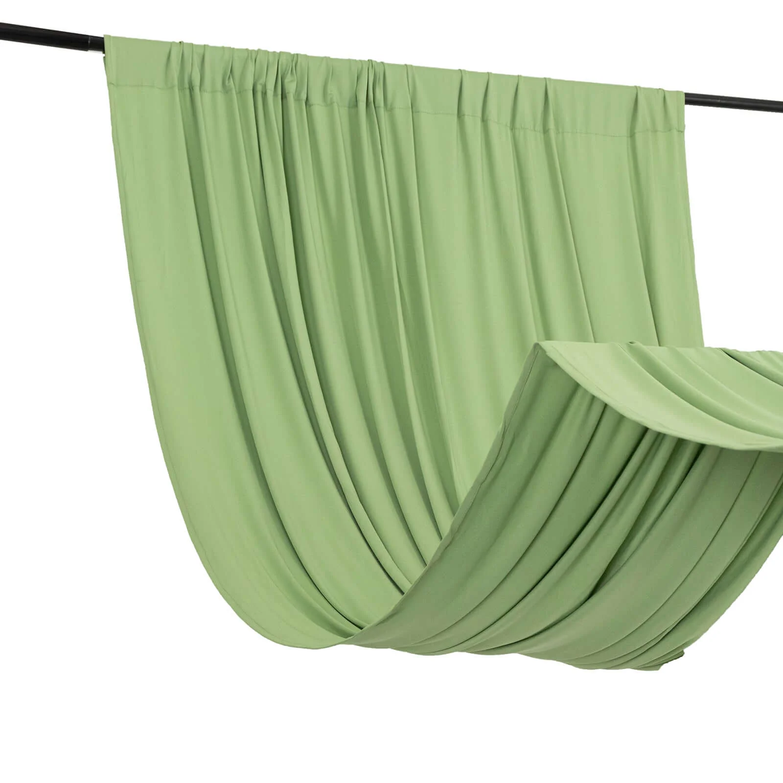 Sage Green 4-Way Stretch Spandex Backdrop Drape Curtain, Wrinkle Free Event Divider Panel with Rod Pockets - 5ftx10ft - Image 2