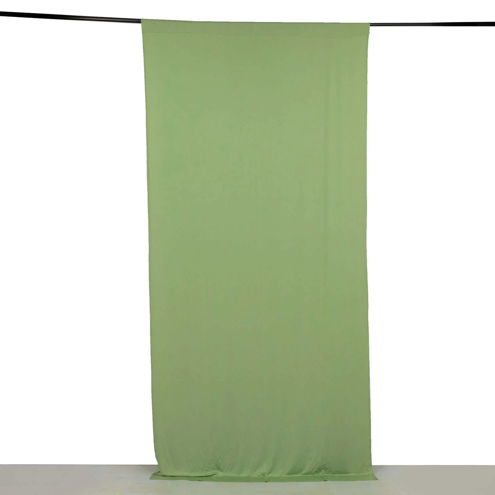 Sage Green 4-Way Stretch Spandex Backdrop Drape Curtain, Wrinkle Free Event Divider Panel with Rod Pockets - 5ftx10ft - Image 5