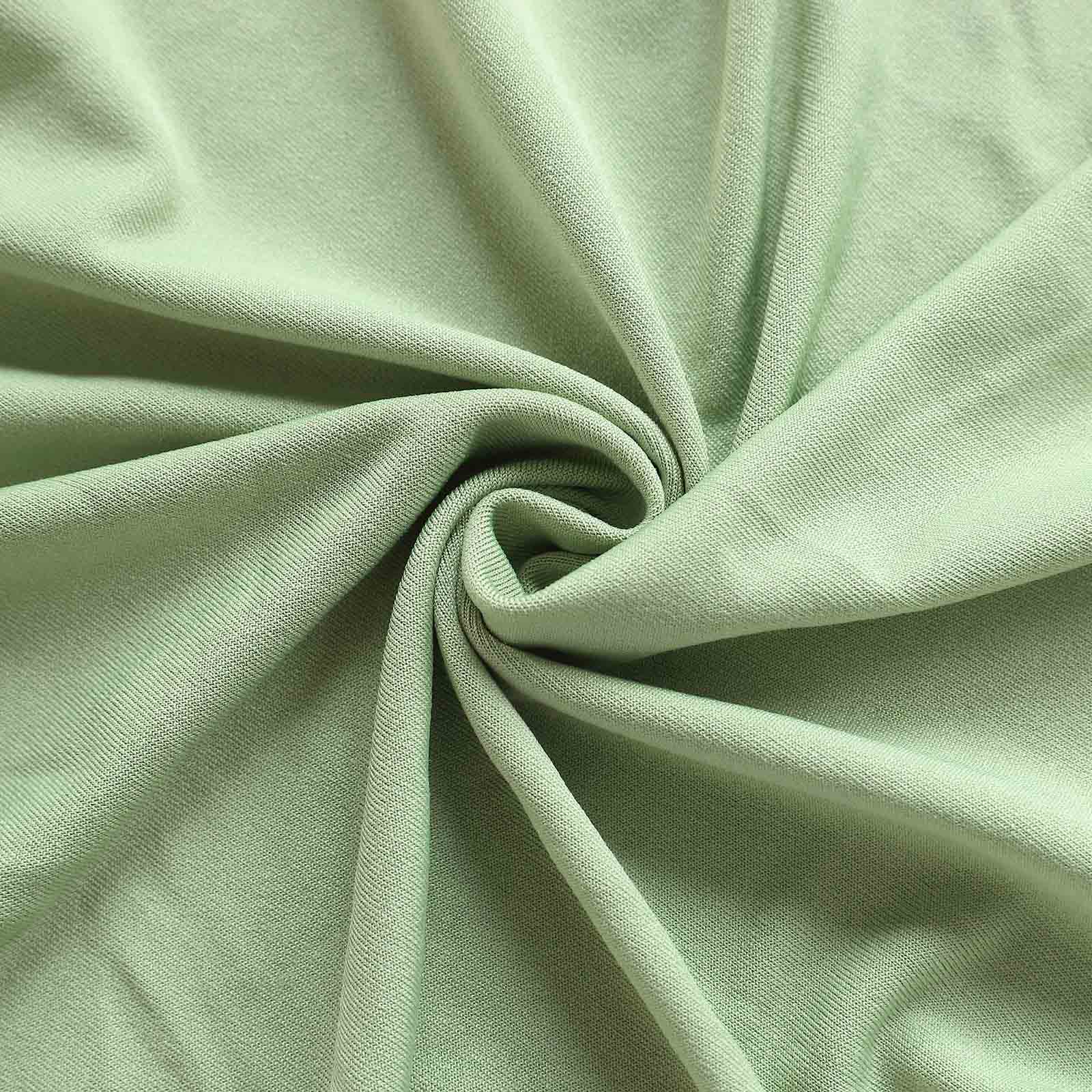 Sage Green 4-Way Stretch Spandex Backdrop Drape Curtain, Wrinkle Free Event Divider Panel with Rod Pockets - 5ftx10ft - Image 6