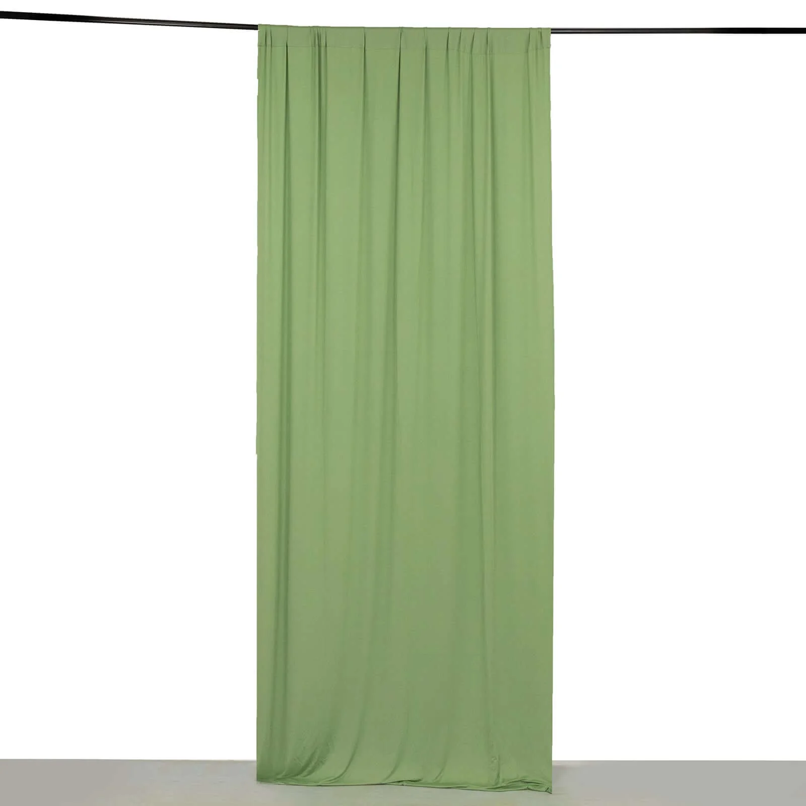 Sage Green 4-Way Stretch Spandex Backdrop Drape Curtain, Wrinkle Free Event Divider Panel with Rod Pockets - 5ftx10ft - Image 7