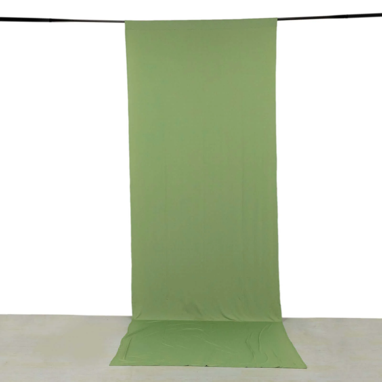 Sage Green 4-Way Stretch Spandex Backdrop Drape Curtain, Wrinkle Free Event Divider Panel with Rod Pockets - 5ftx14ft - Image 2