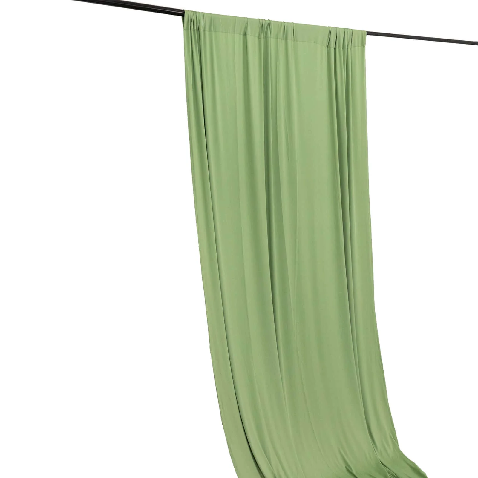 Sage Green 4-Way Stretch Spandex Backdrop Drape Curtain, Wrinkle Free Event Divider Panel with Rod Pockets - 5ftx14ft - Image 6