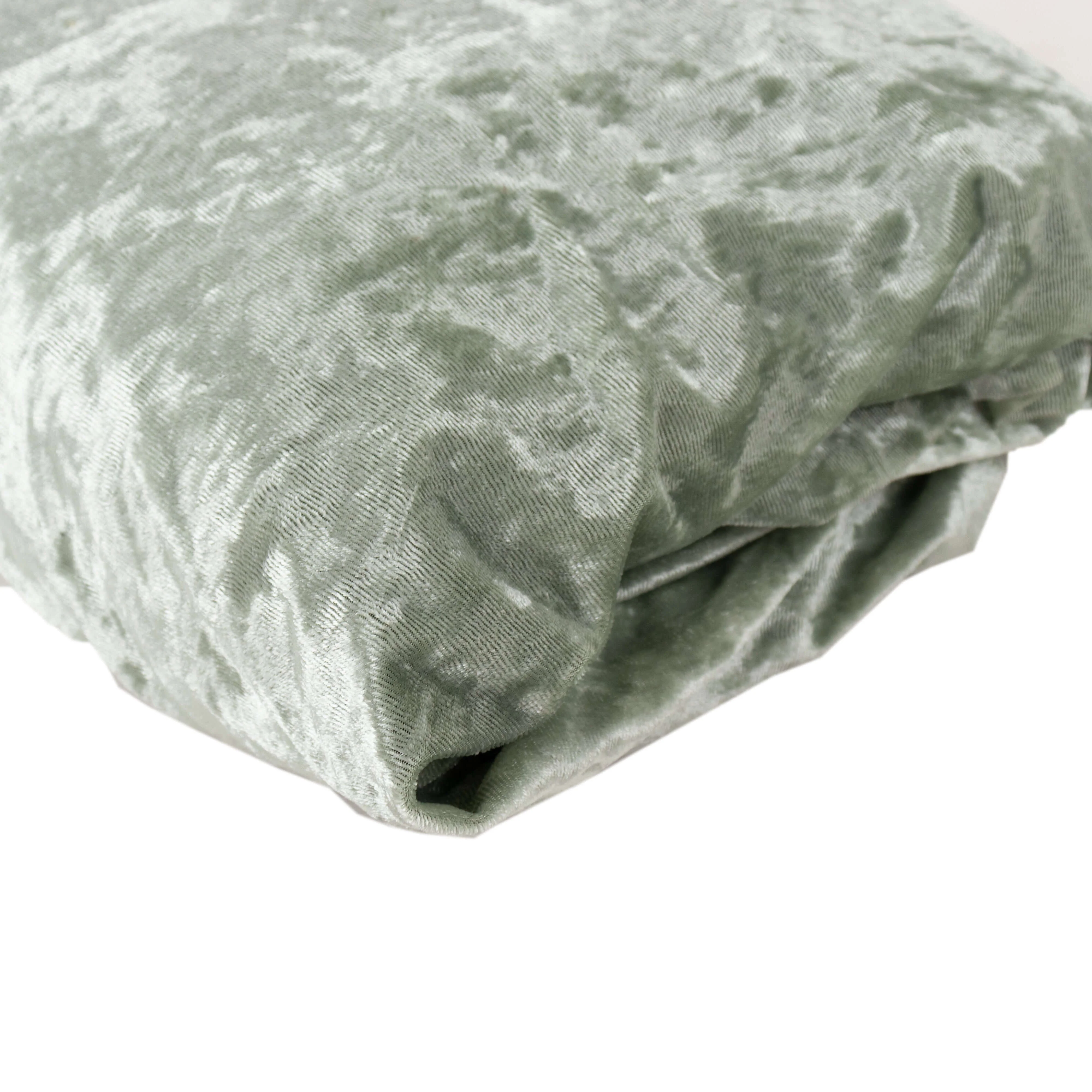 Sage Green Crushed Velvet Fabric Bolt, DIY Craft Fabric Roll - 65"x5 Yards - Image 3