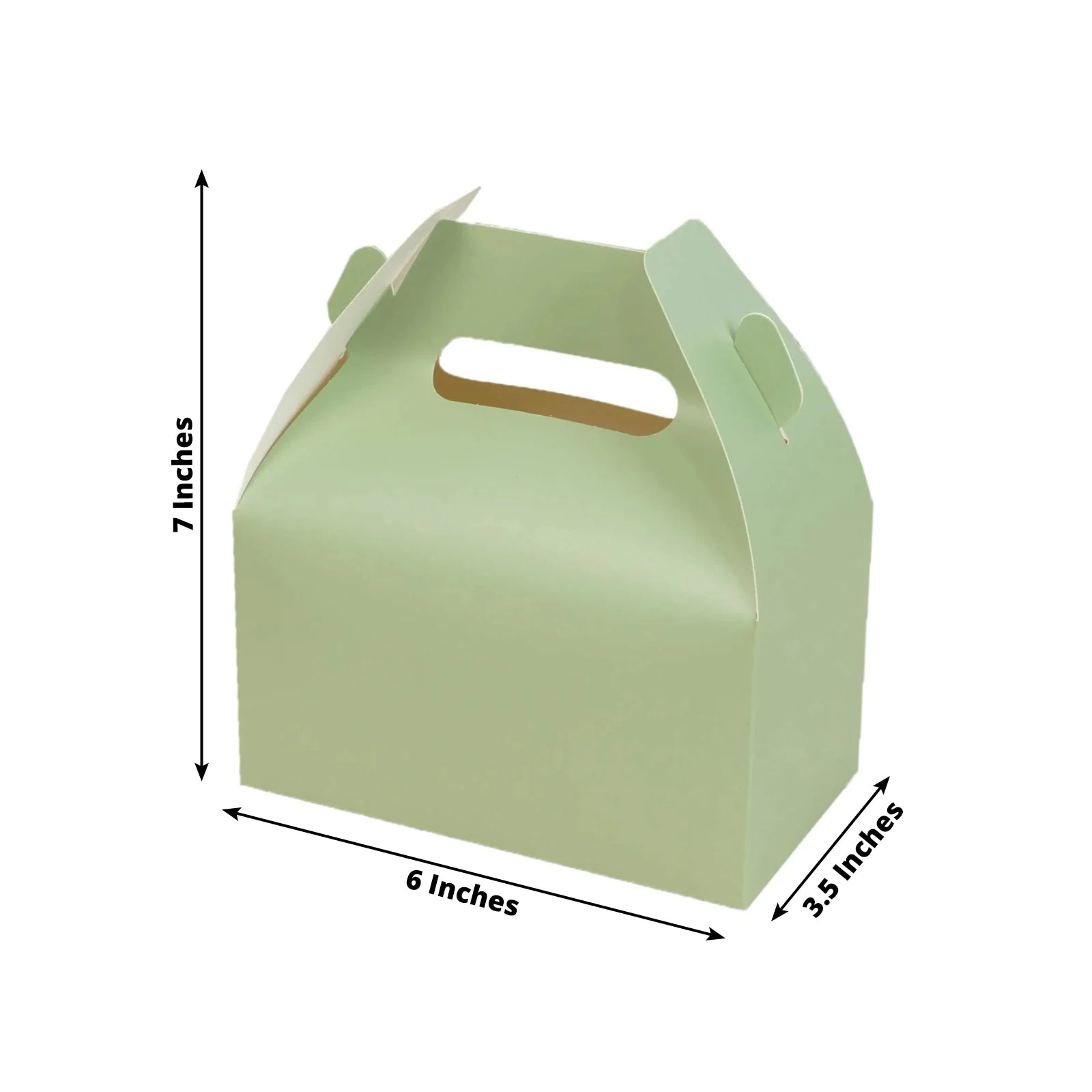 25 Pack Party Favor Gift Tote Gable Boxes, Matte Sage Green Candy Treat Boxes - 6"x3.5"x7" - Image 2