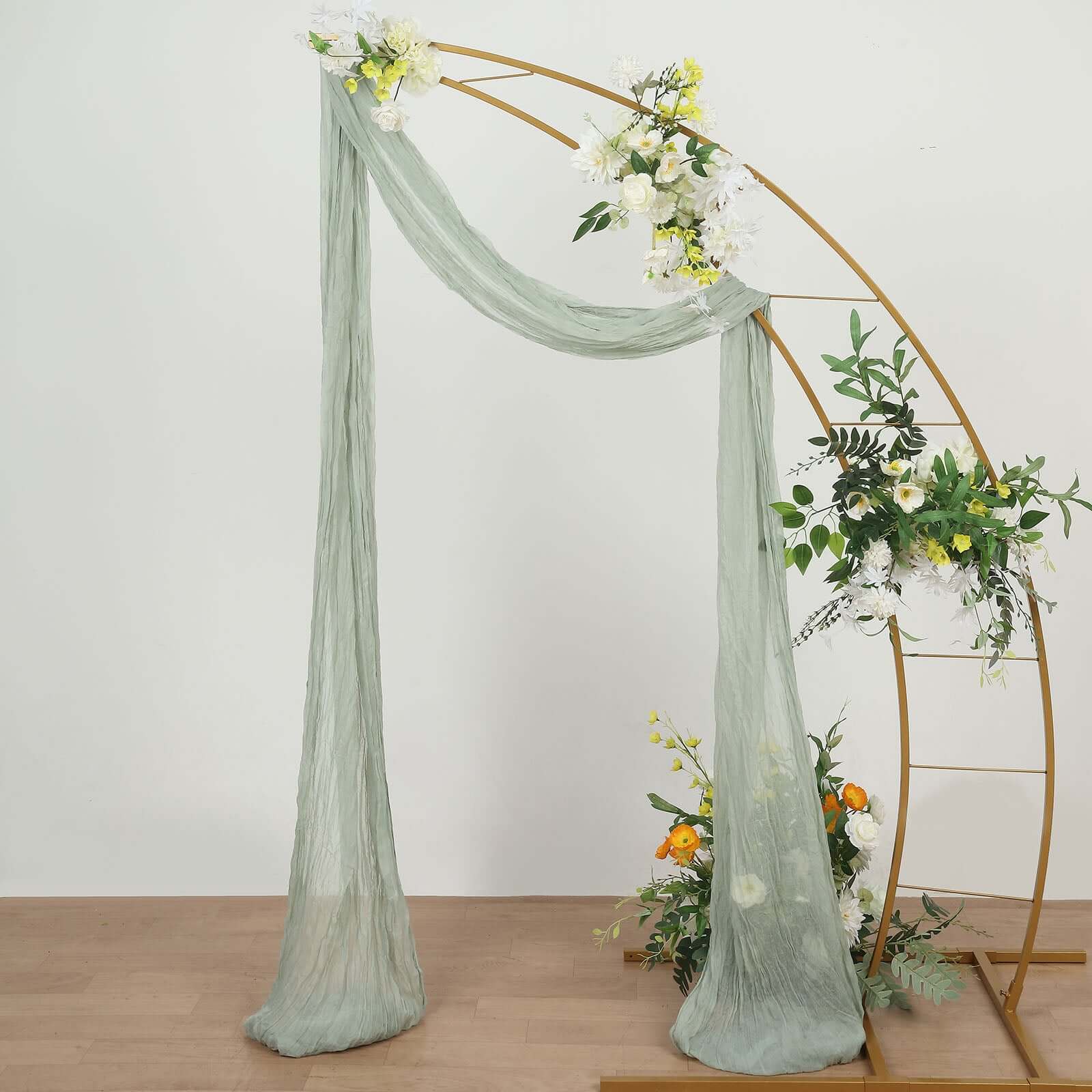 Sage Green Gauze Cheesecloth Draping Fabric Wedding Arch Decorations, Window Scarf Valance Drapes, Boho Arbor Long Curtain Panel 20ft - Image 5