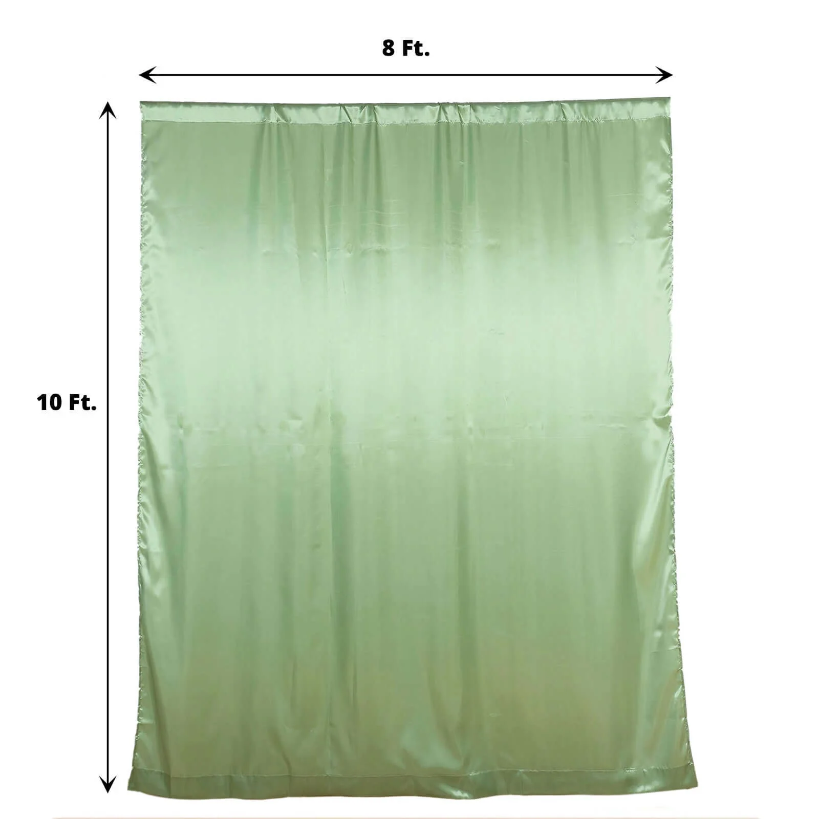 Sage Green Satin Backdrop Drape Curtain, Photo Booth Event Divider Panel - 8ftx10ft - Image 3