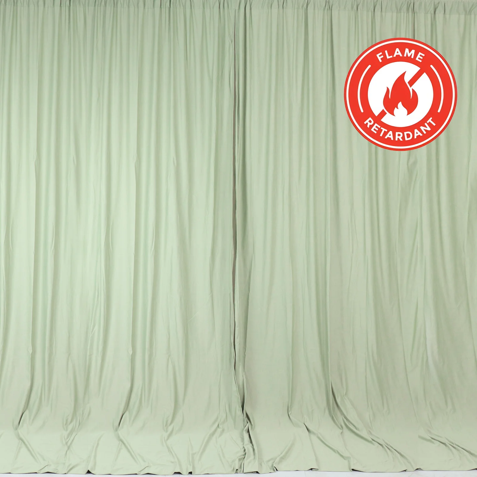 2 Pack 5ftx10ft Sage Green Scuba Polyester Backdrop Drape Curtains, Durable Flame Resistant Event Divider Panels Wrinkle Free With Rod Pockets - Image 8