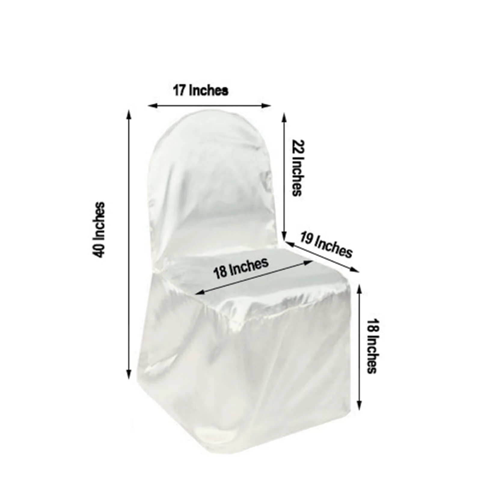 Satin Banquet Chair Covers Ivory with Glossy Finish - Reusable Slipcover - Image 3