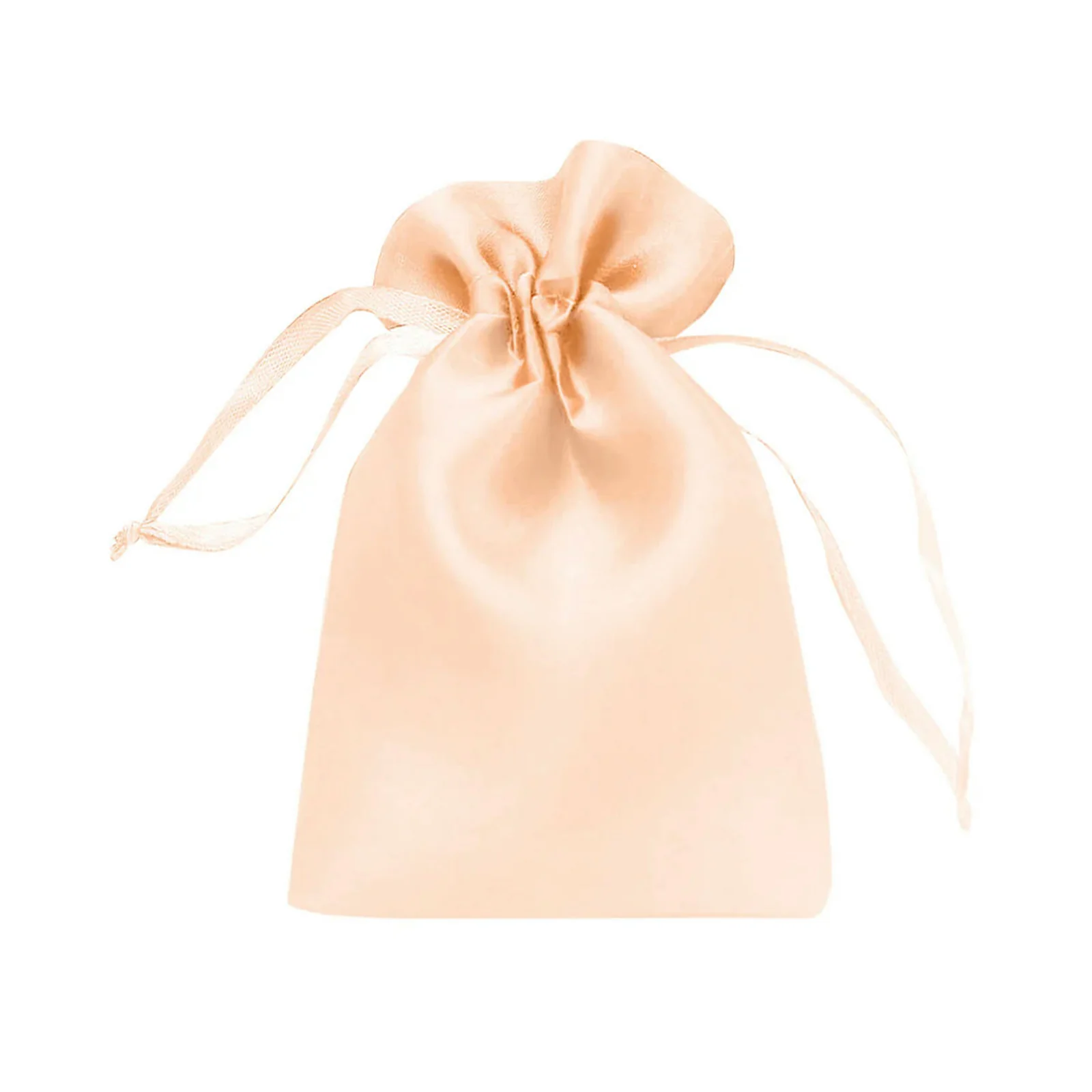 60 Pack Satin Drawstring Favor Bags, Peach 3"x4" Jewelry & Candy Gift Bags for Weddings & Parties - Image 2