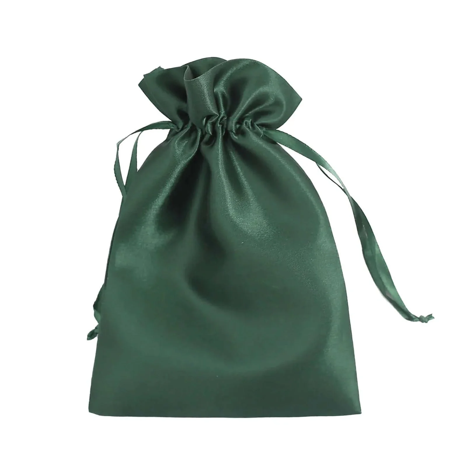 60 Pack Hunter Emerald Green Satin Wedding Party Favor Bags, Drawstring Pouch Gift Bags 6"x9" - Image 7